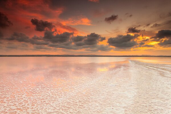 Sunrise on salinas torrevieja