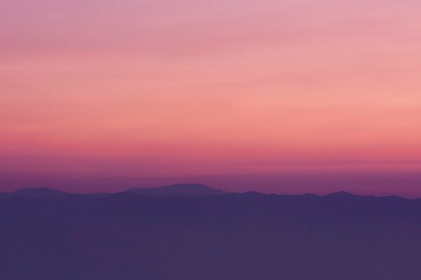 Beautiful hills on sunset background