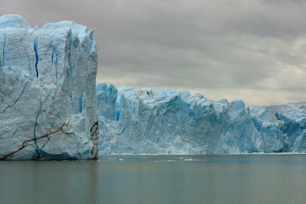 Ice rocks in the sea in Argentina