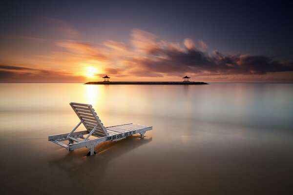 A resort in a warm country wild beach