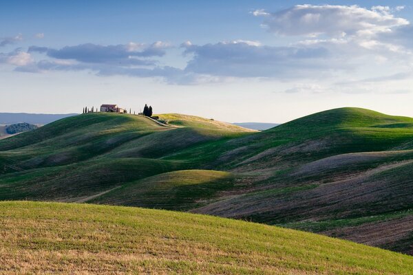 Landscape of a mountainous area with a castle