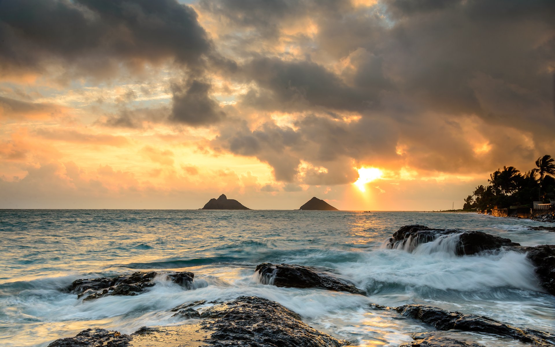 hawaii oceano rocce alba rocce