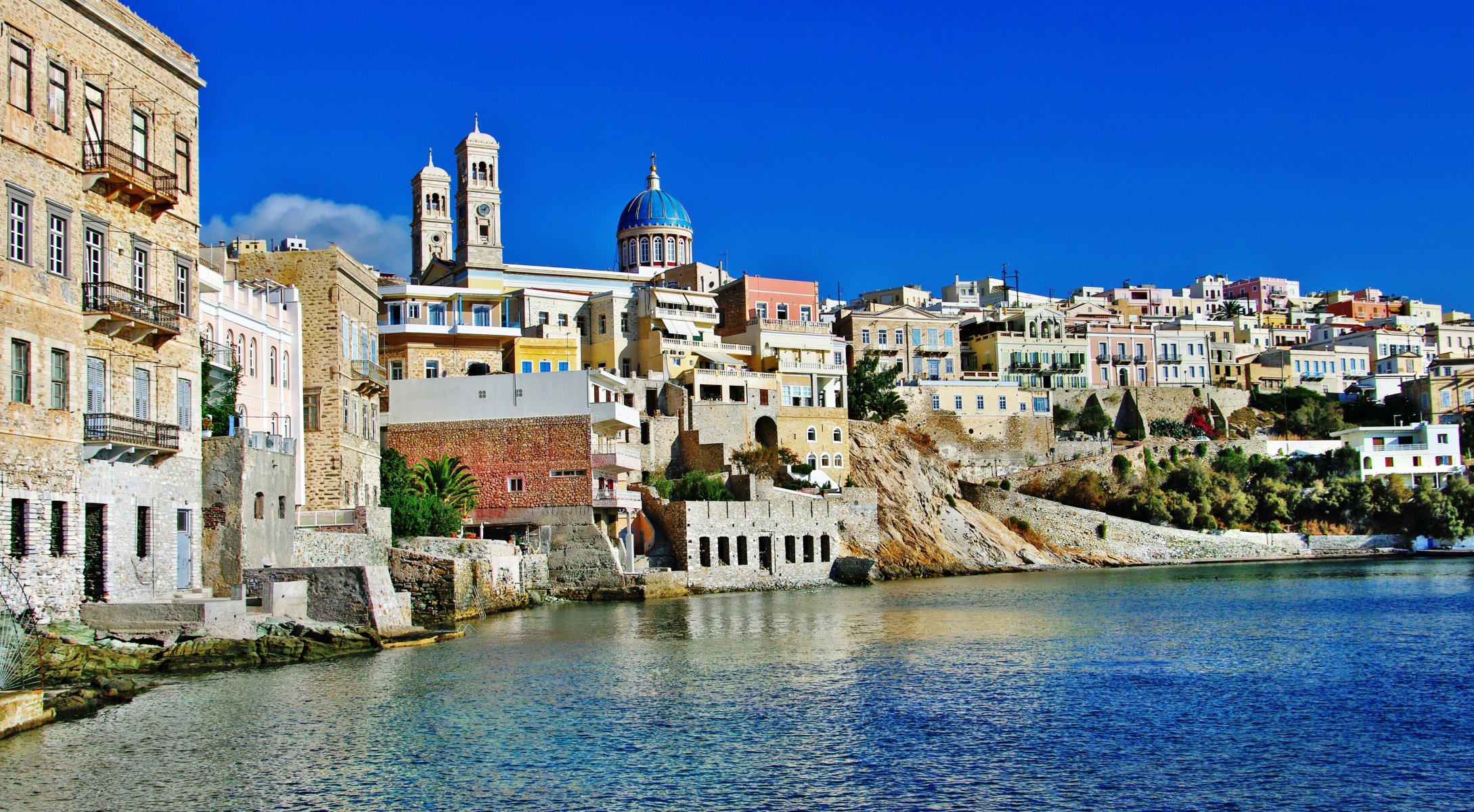 grecia syros isla cícladas mar egeo casas costa naturaleza