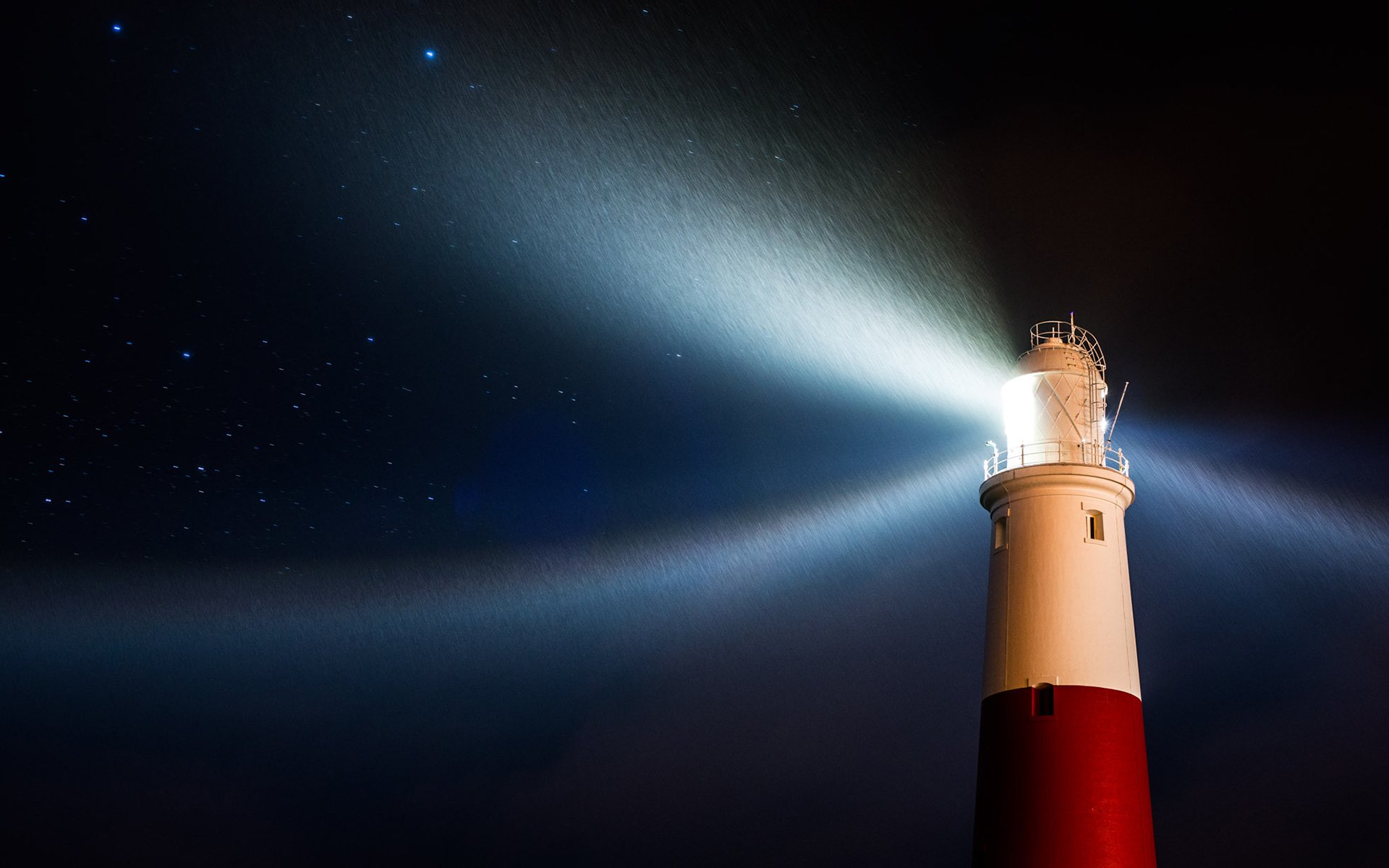 faro noche luz estrellas lluvia