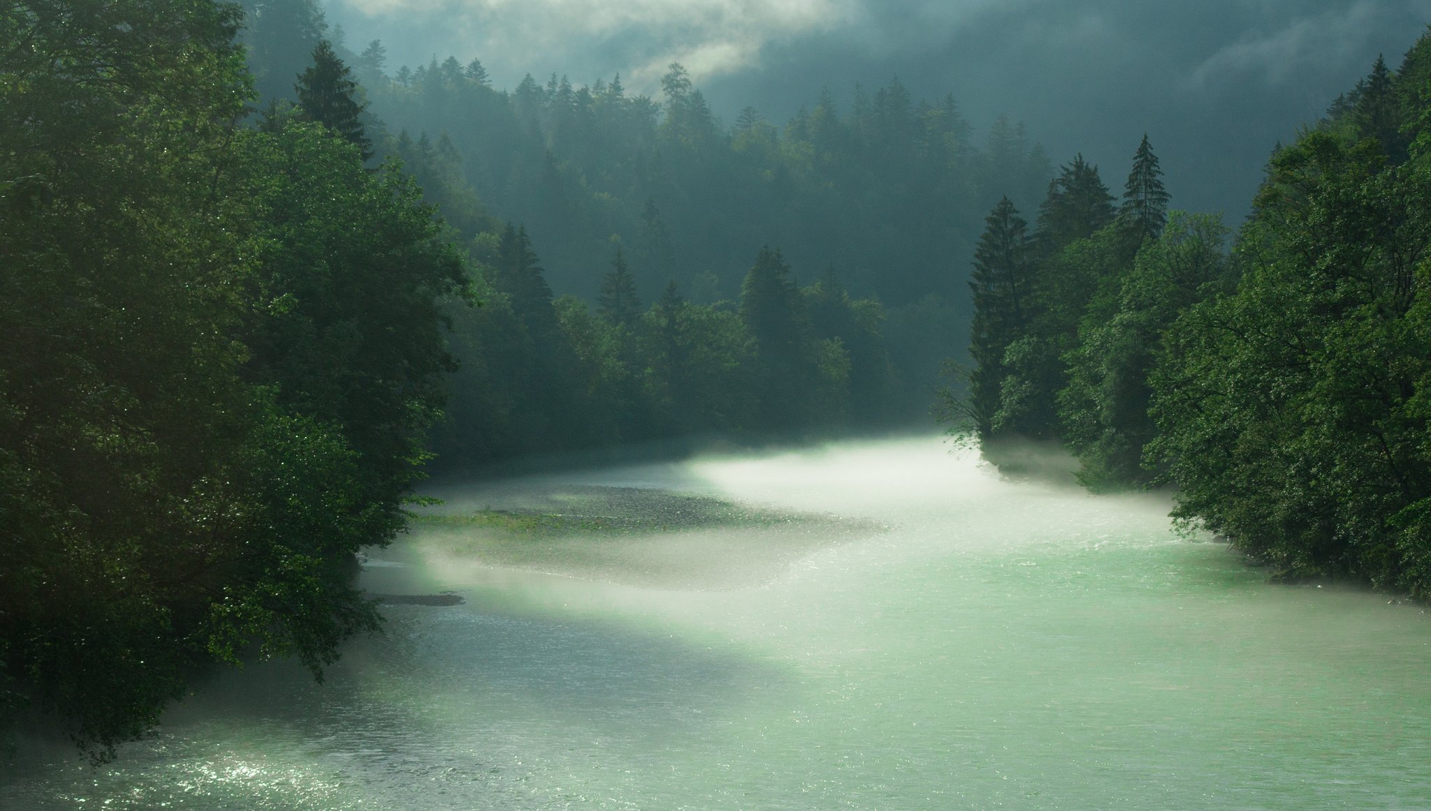 berchtesgaden bayern wald fluss regen