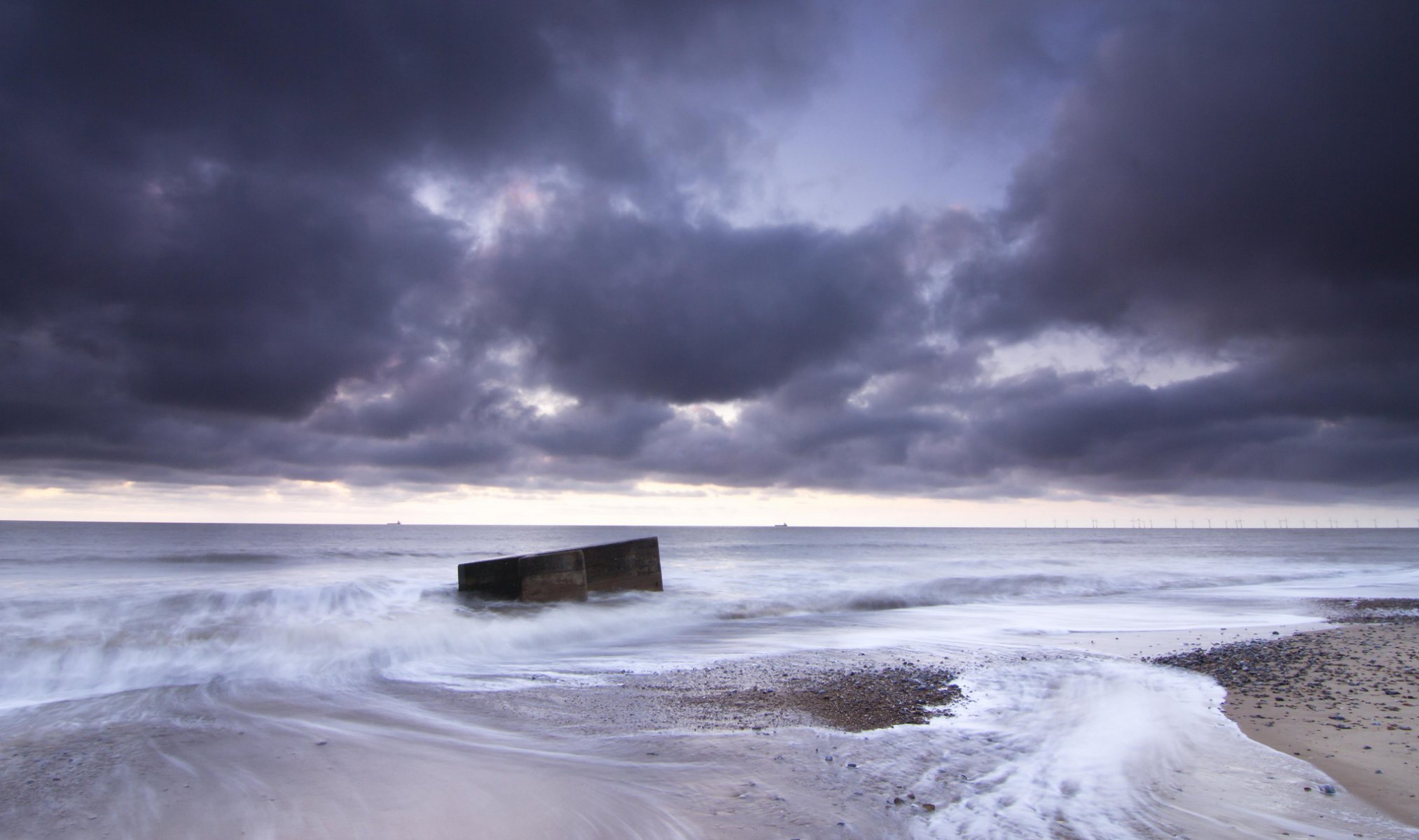 großbritannien england norfolk nordsee küste abend flieder himmel wolken