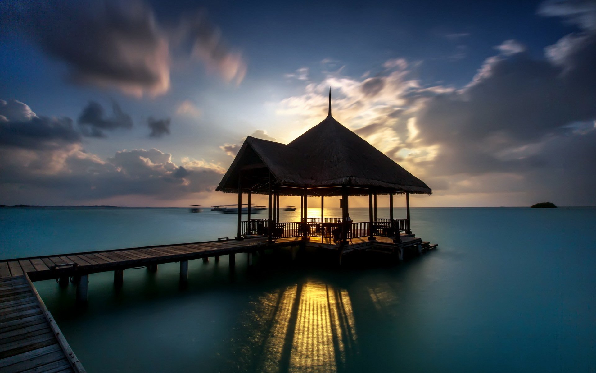 pier sonnenuntergang landschaft