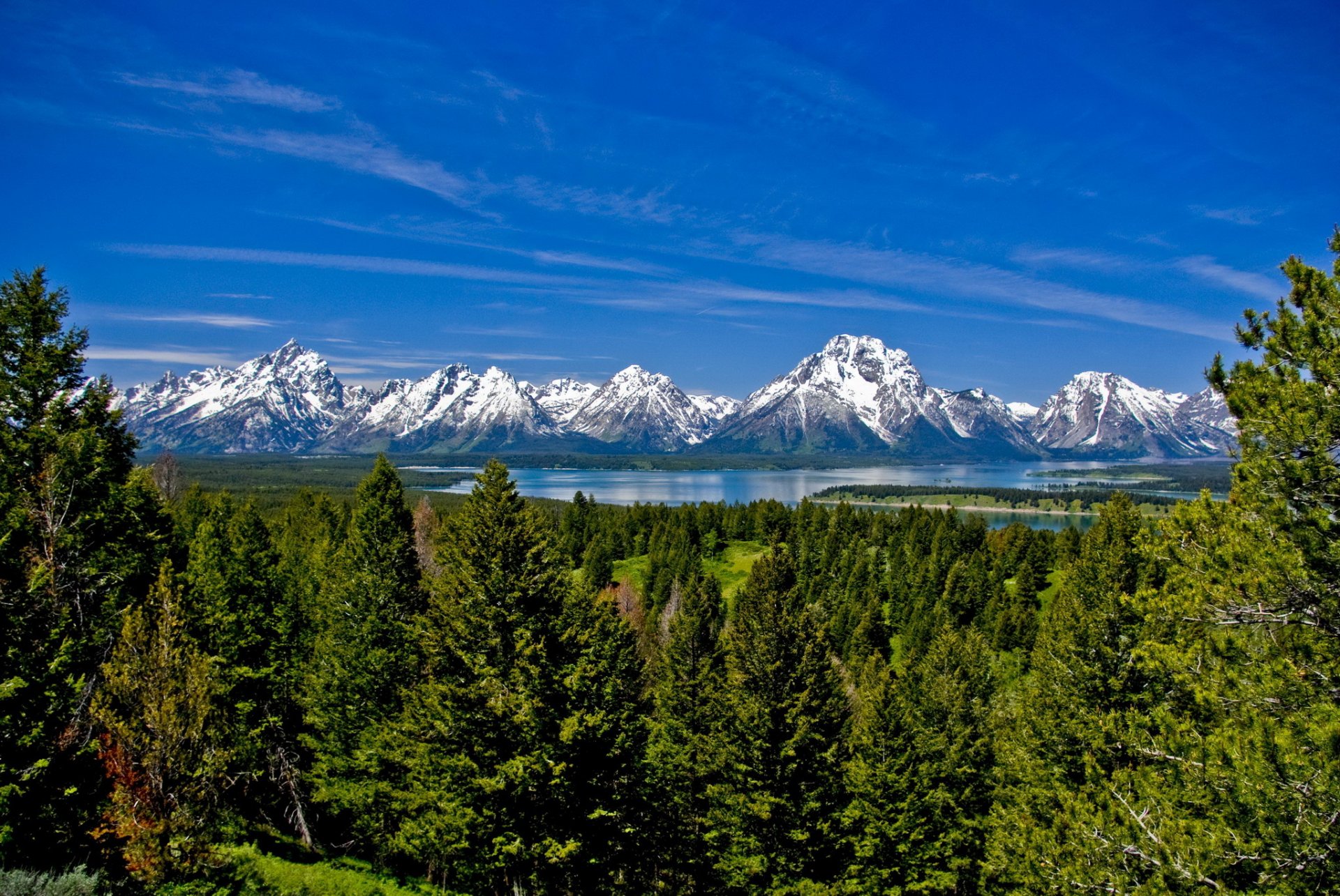 parchi stati uniti teton wyoming montagne teton neve lago alberi