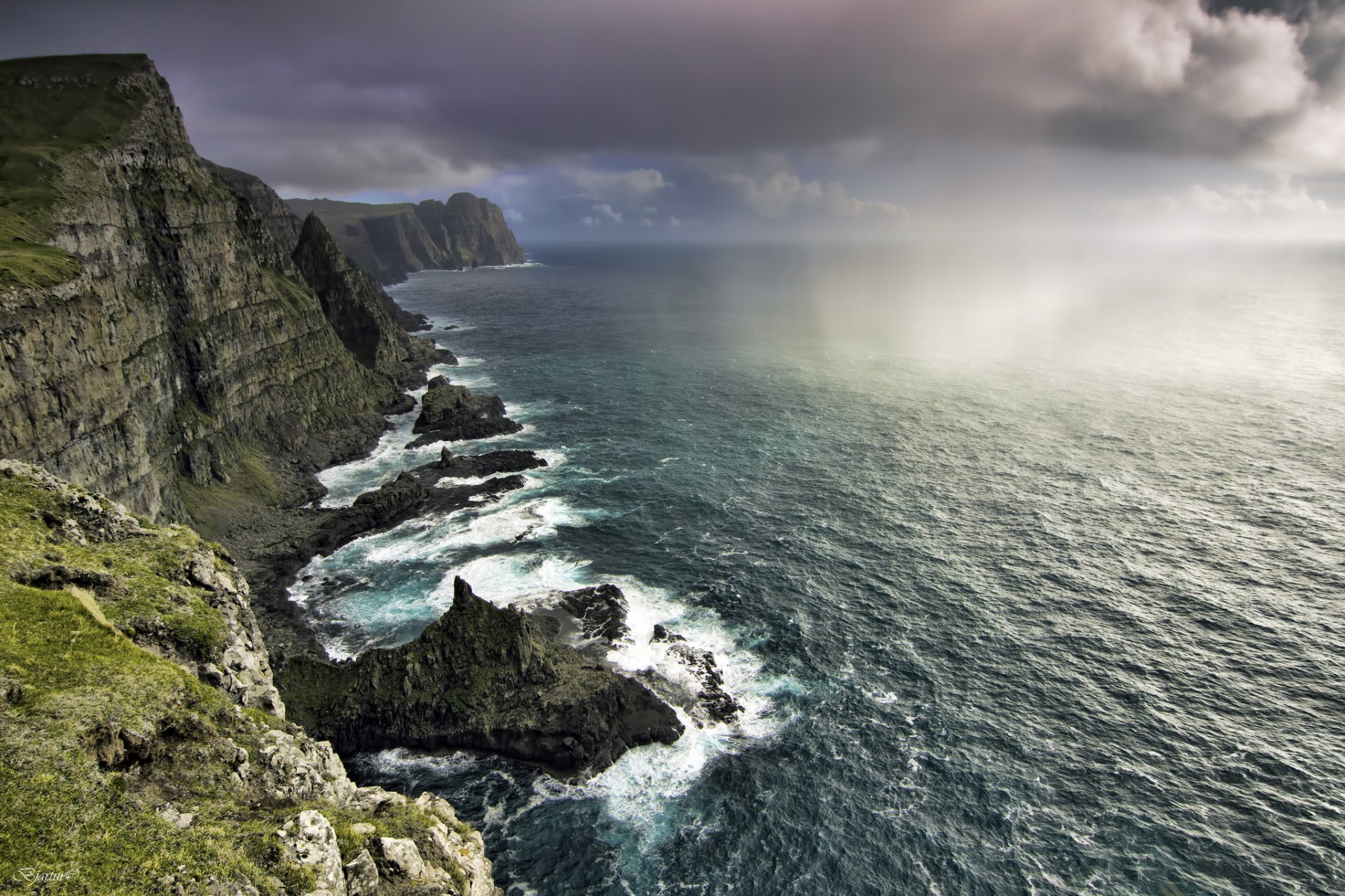 isole faroe oceano rocce costa