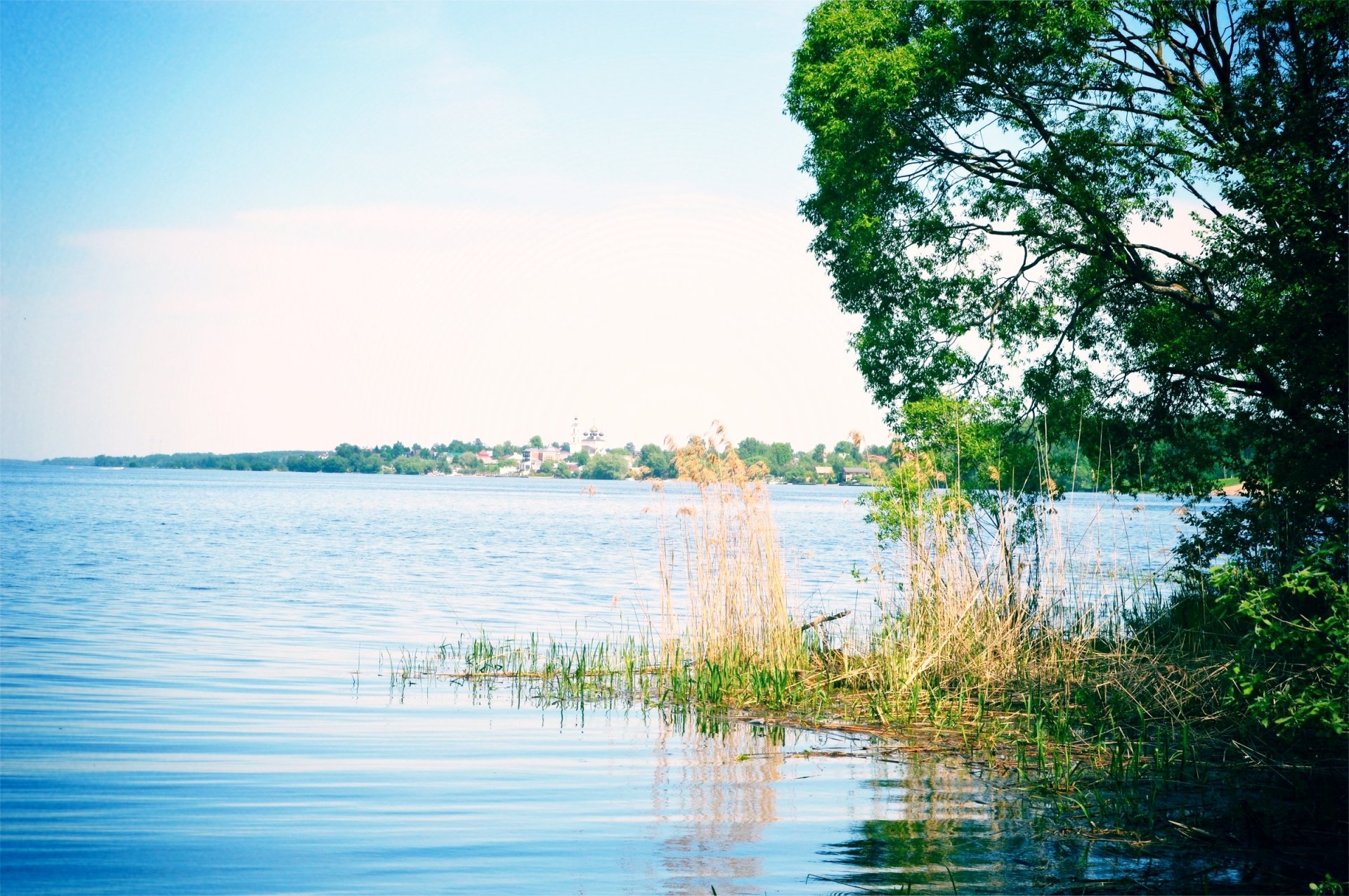 rosja rzeka natura wołga niebo