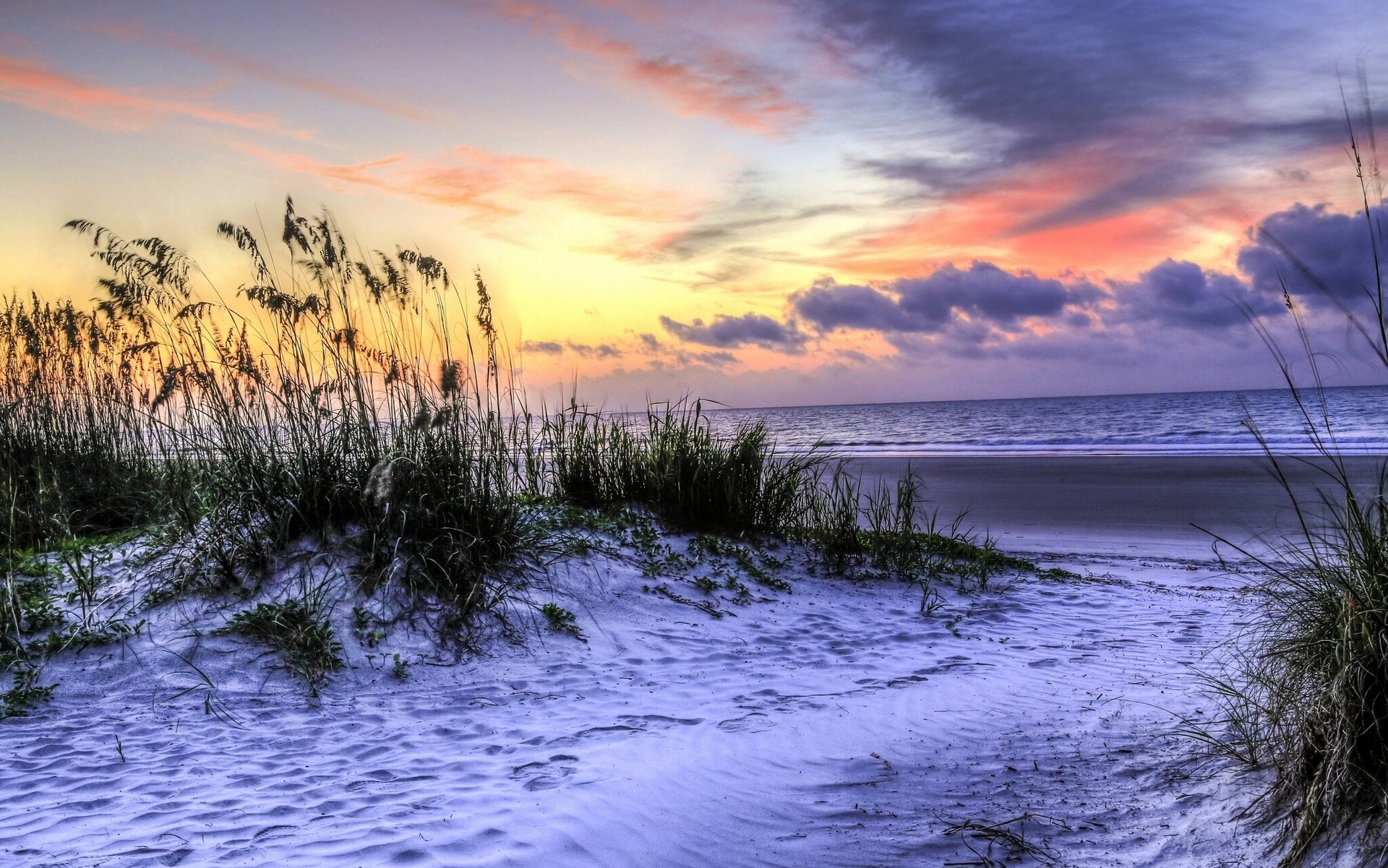 île hilton head caroline du sud océan atlantique île hilton head coucher de soleil plage côte