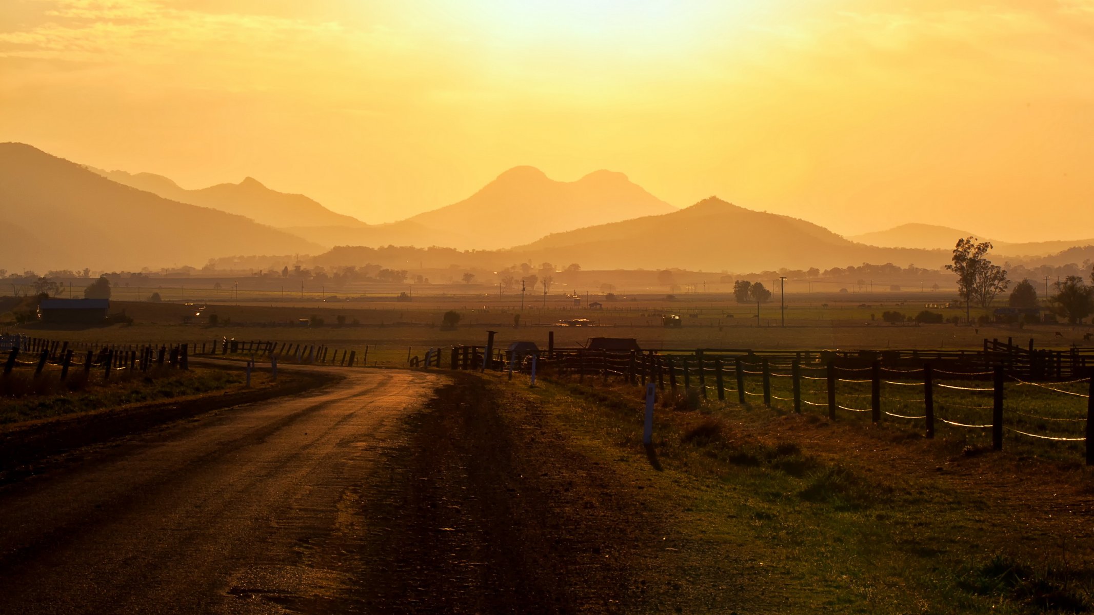 road sunset fence landscape