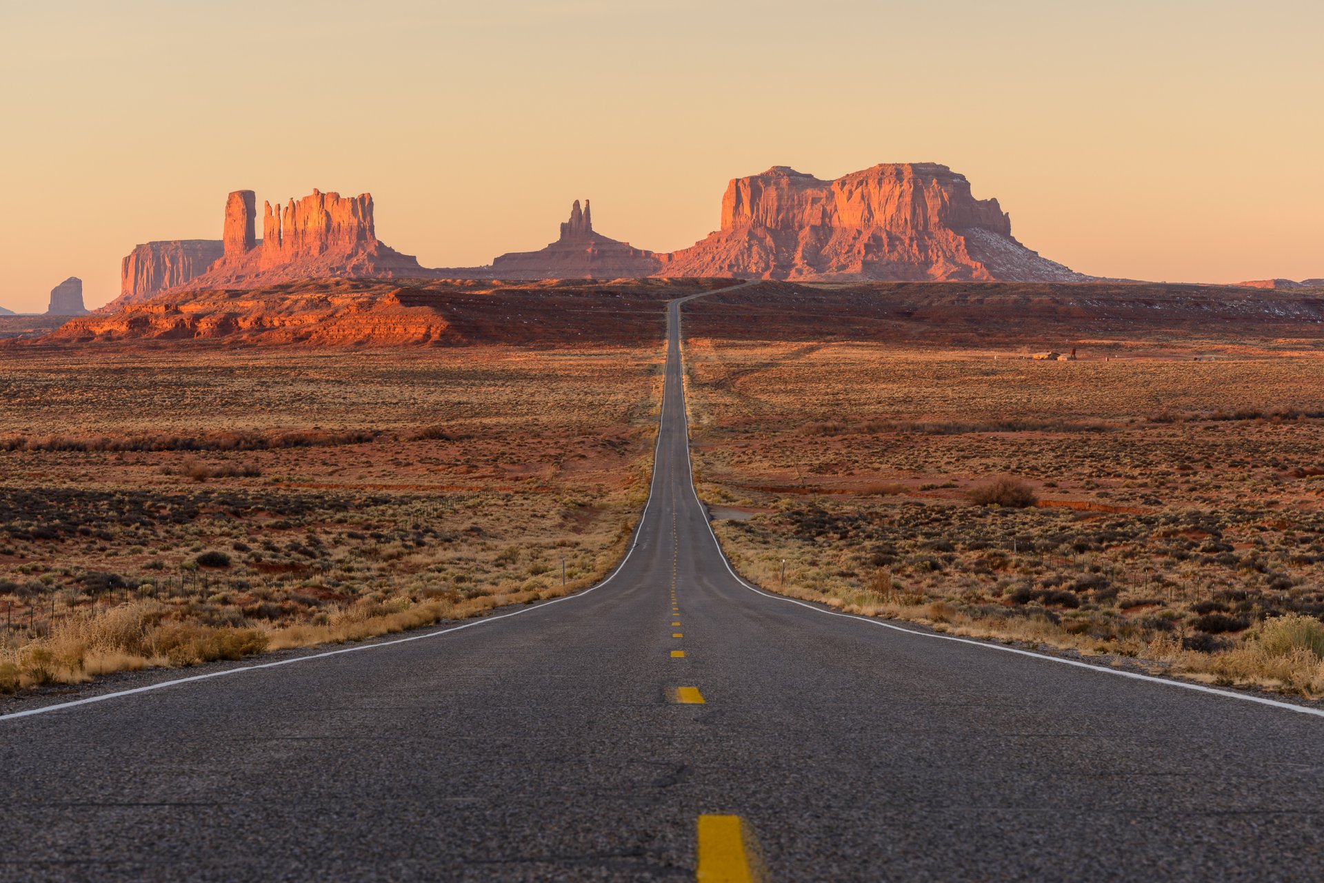 usa utah monument valley felsen wüste straße