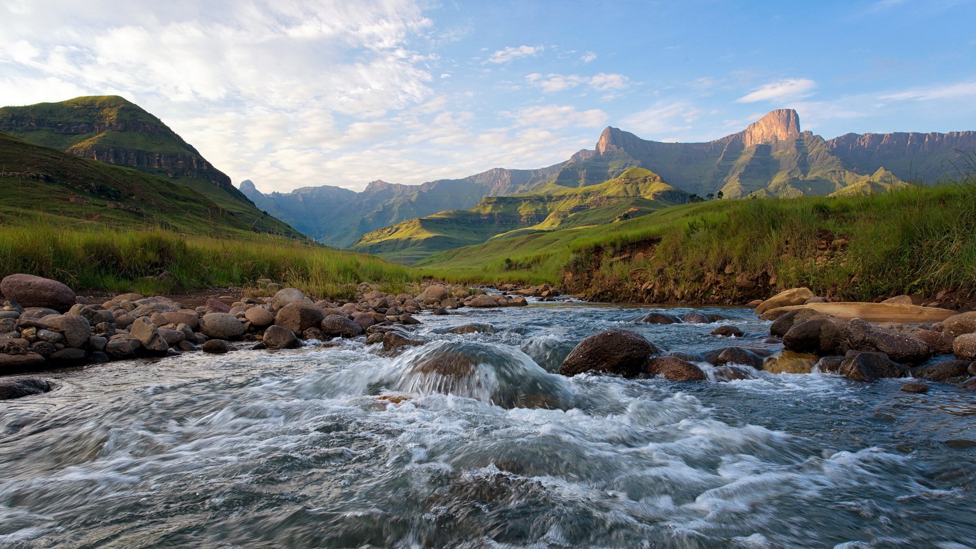 fluss berge sommer landschaft