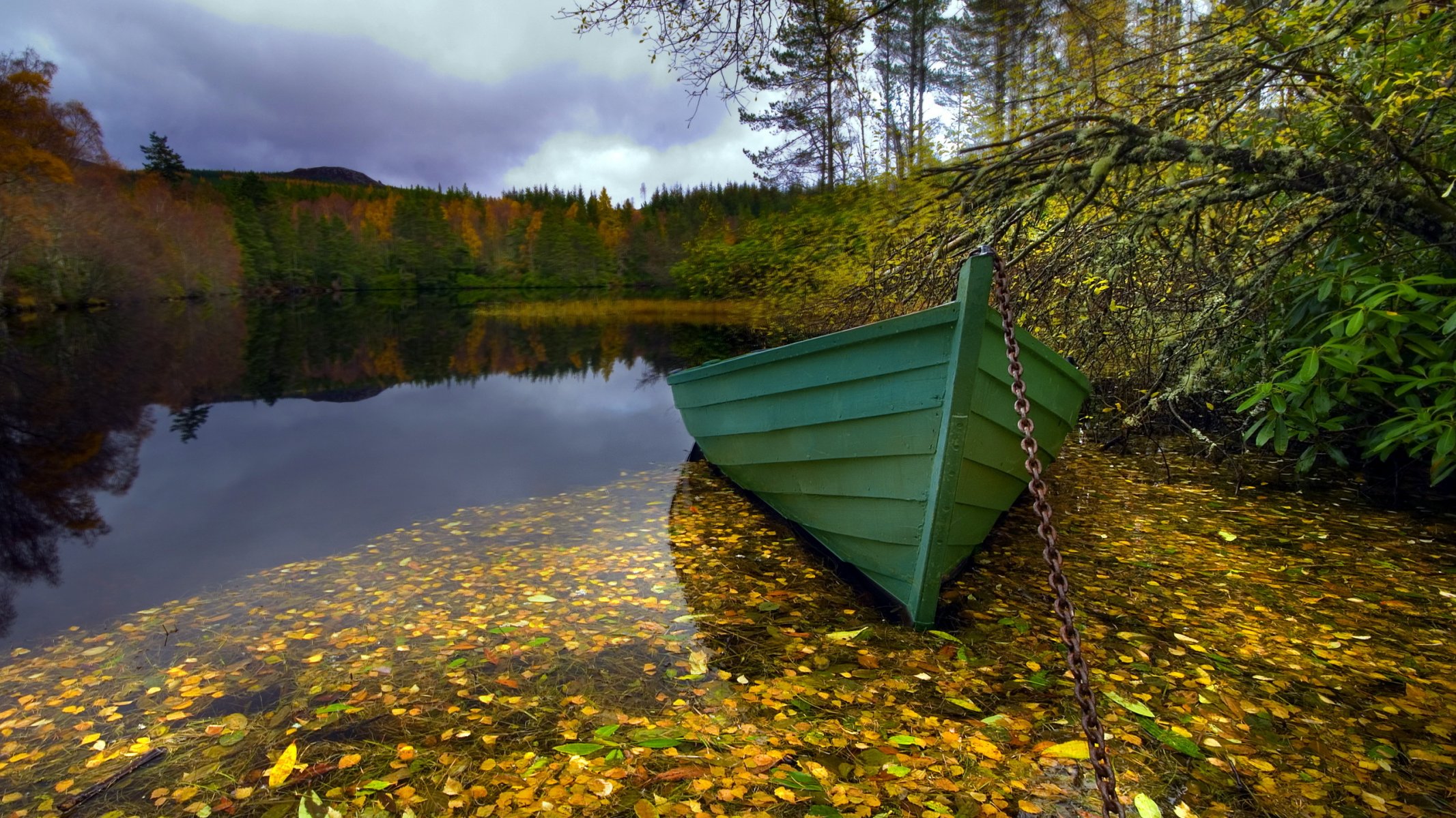 lago barco paisaje