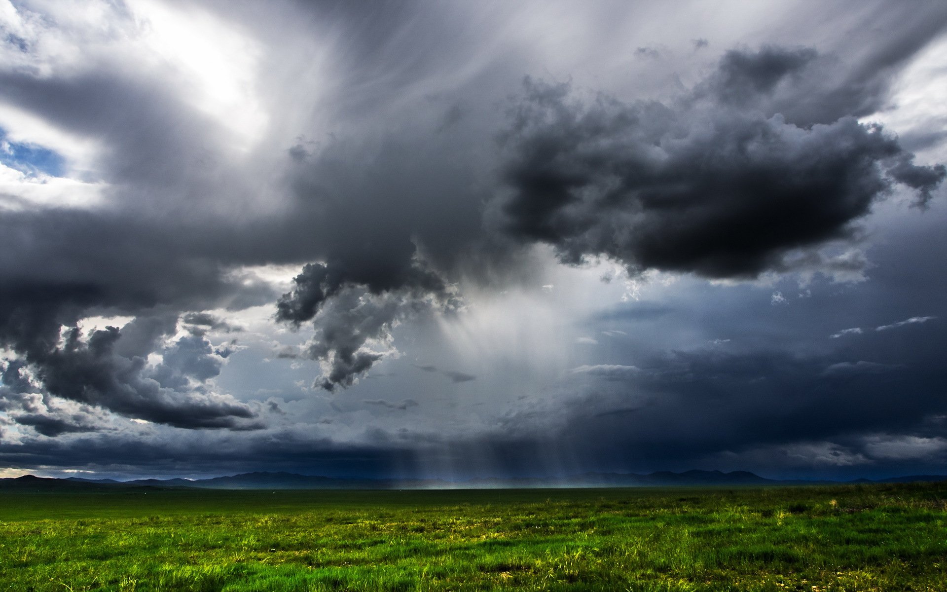 mongolie champ nuages pluie paysage