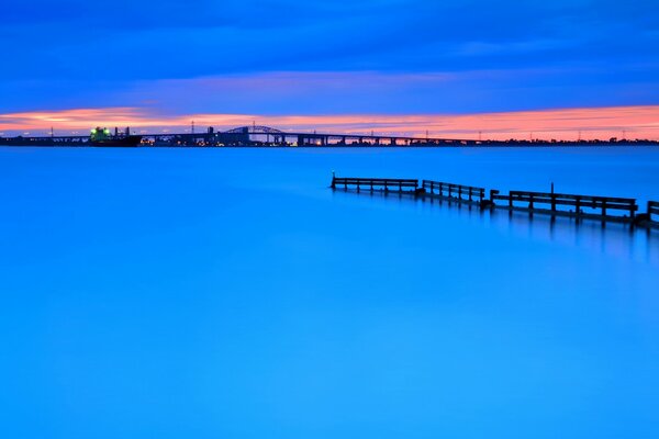 Beautiful sunset on the seashore