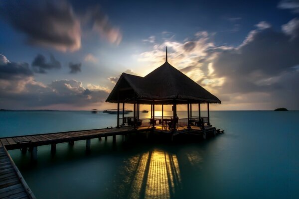 Beautiful sunset on the pier