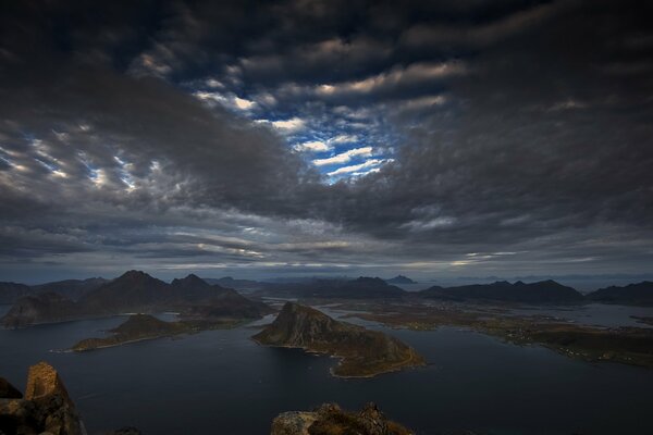 Thickening clouds over the sea