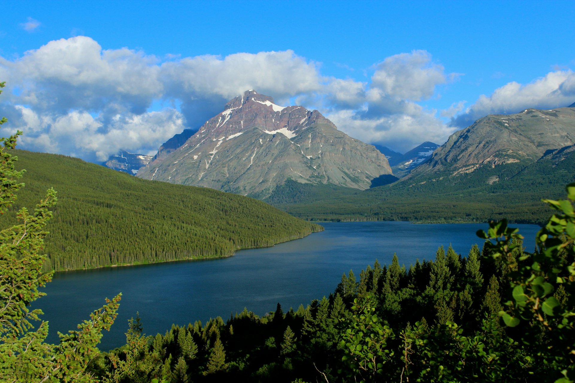 dwa jeziora park narodowy glacier montana jezioro góry las