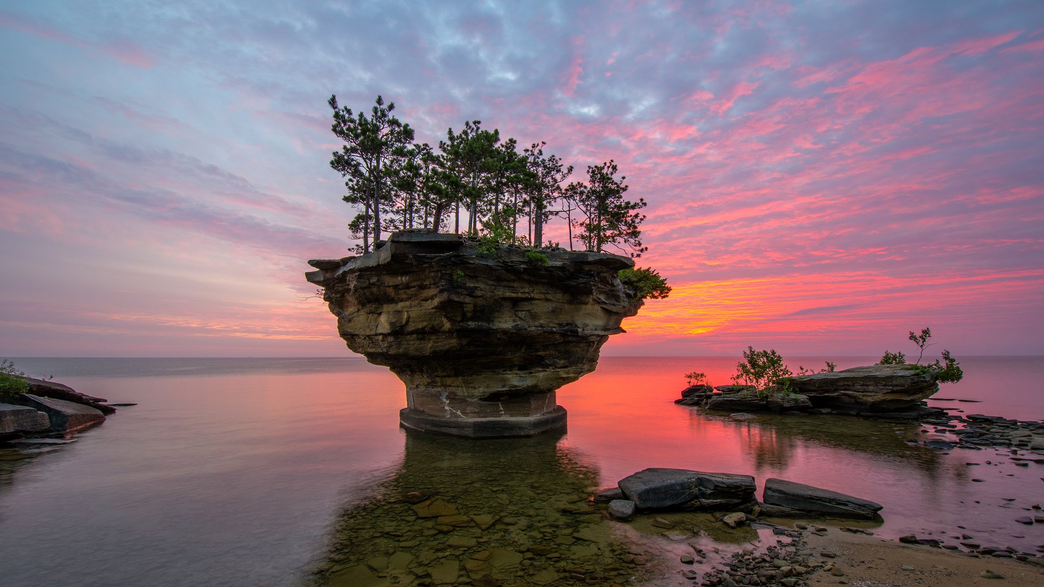 сша штат мичиган озеро гурон скала turnip rock