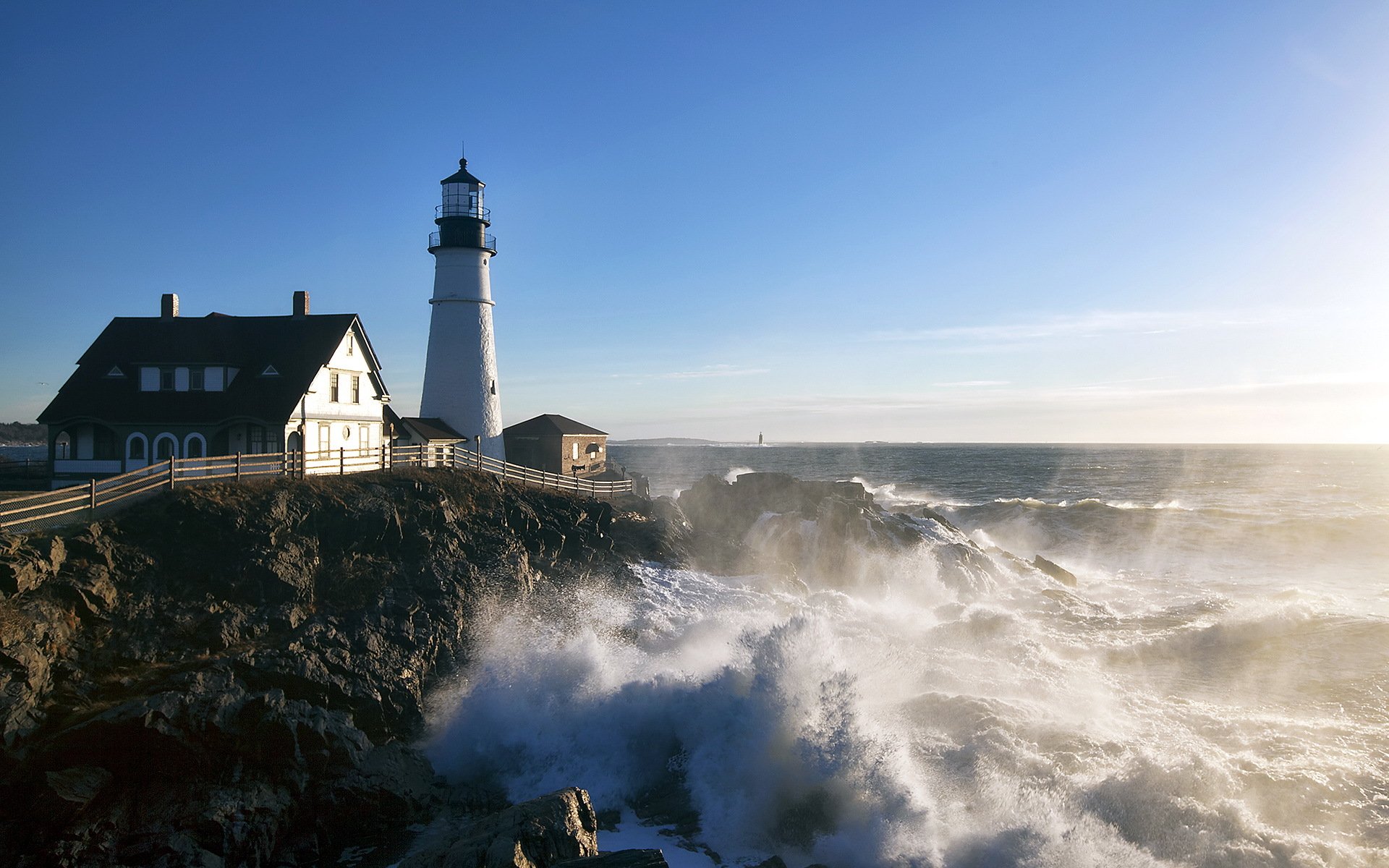 estados unidos maine cabo elizabeth mar faro