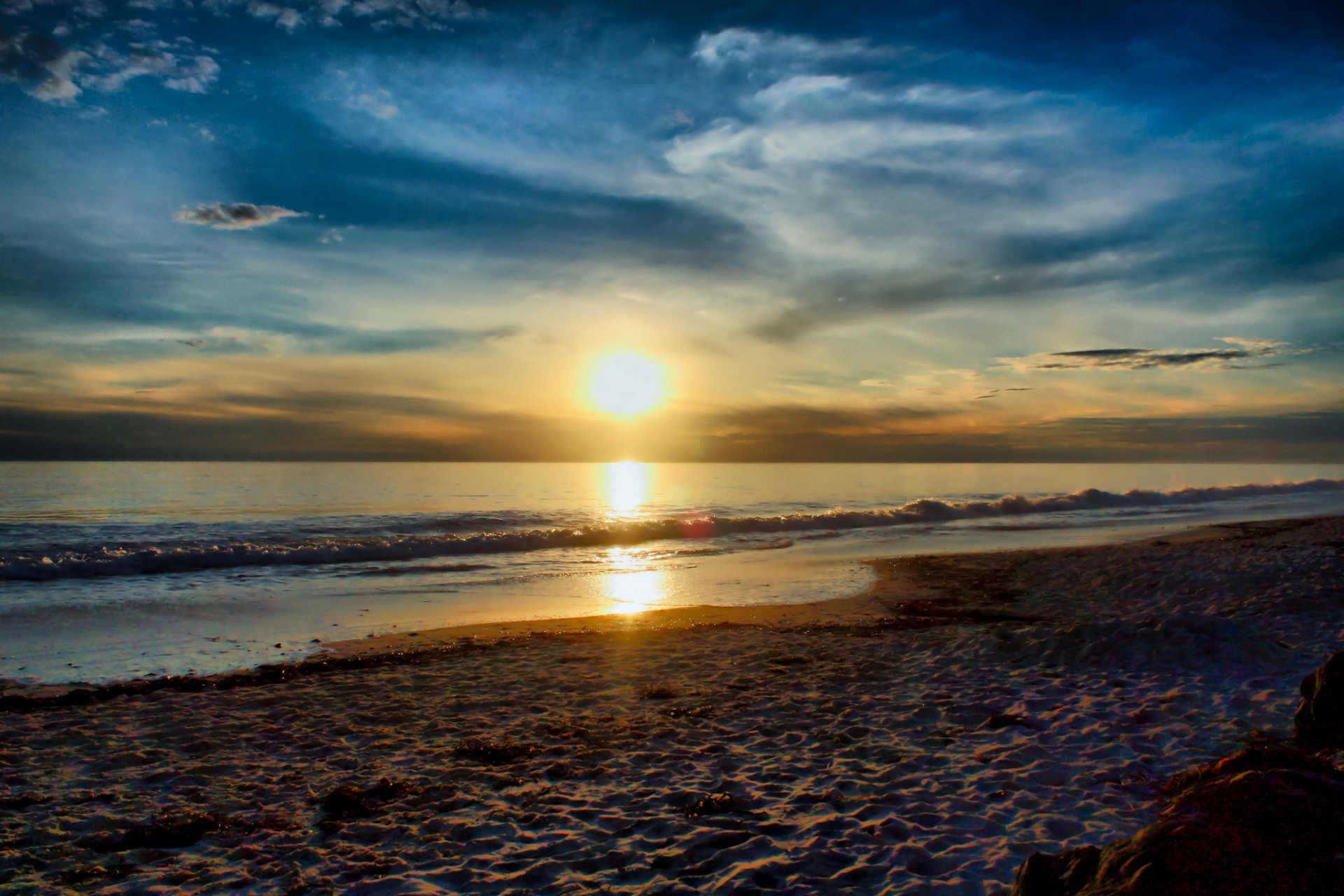 mer plage soleil coucher de soleil