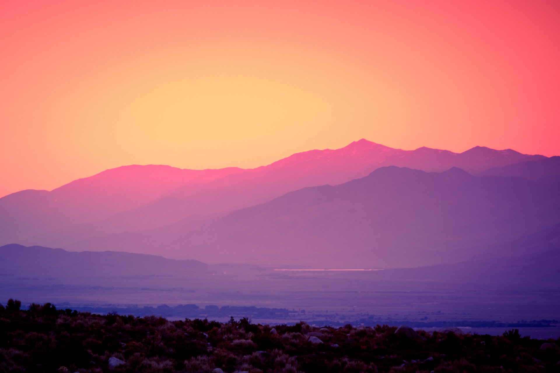 alabama hills california usa valley mountain dawn