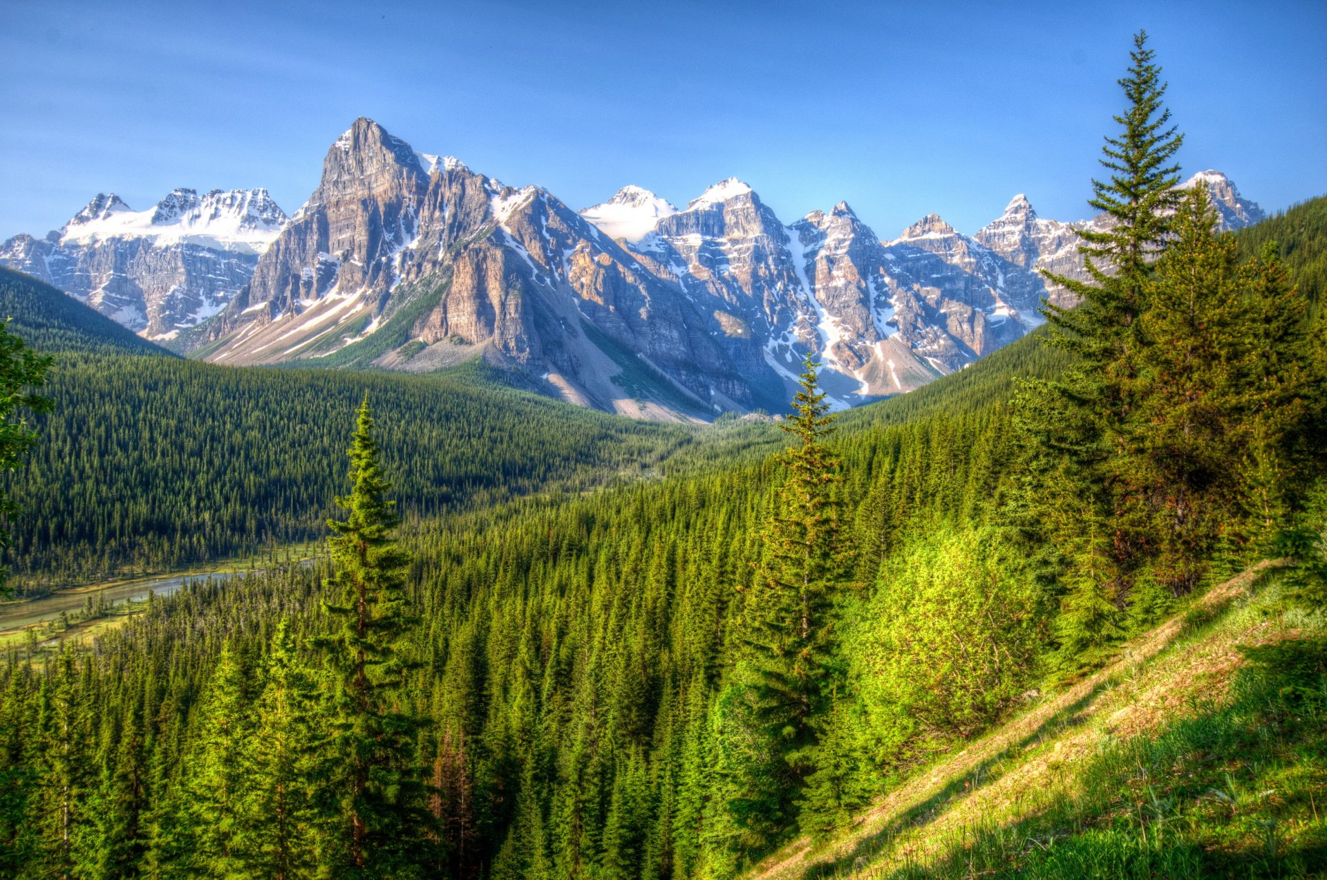 park canada mountain landscape forest banff nature