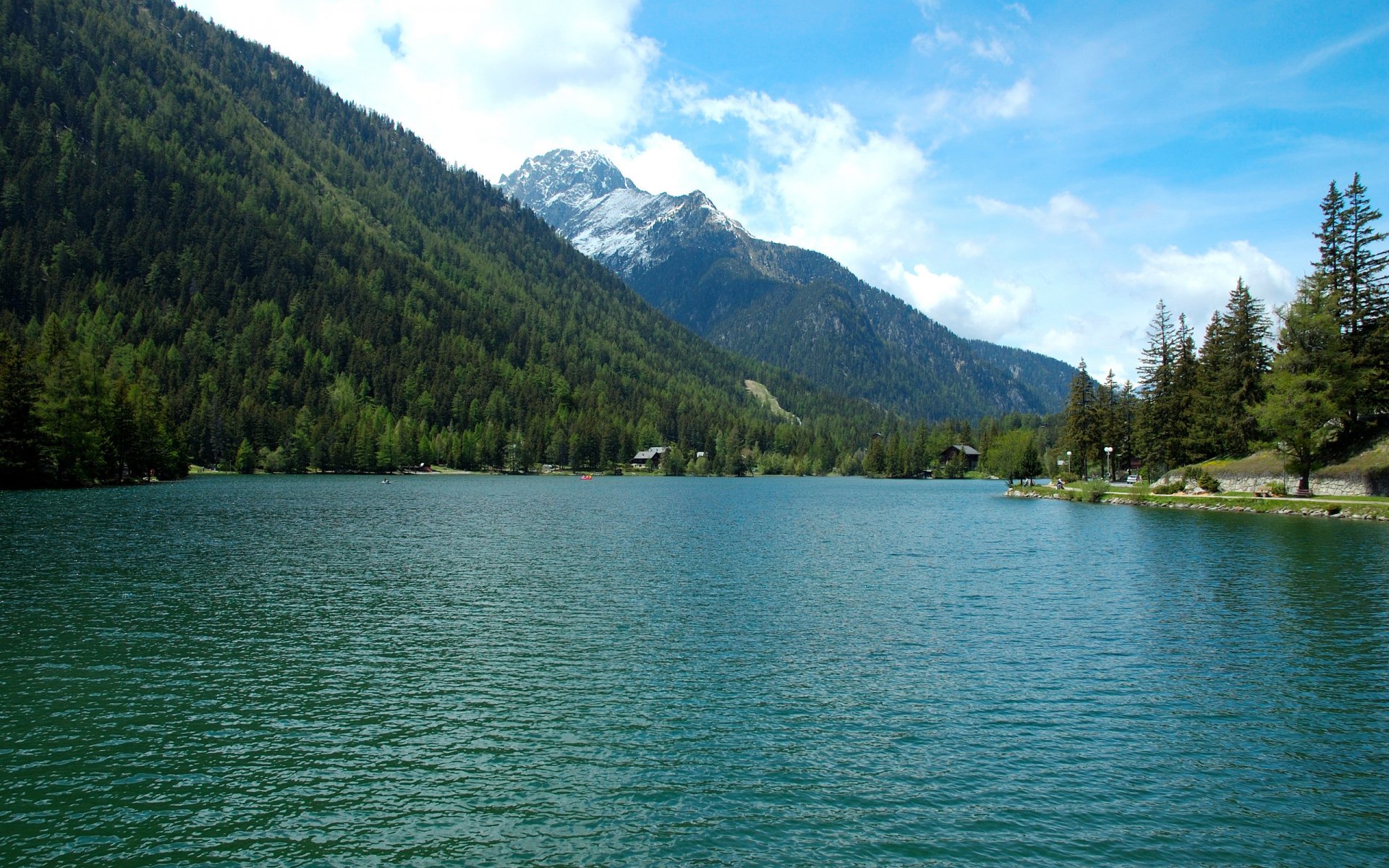 svizzera montagne paesaggio cielo nuvole fiume natura alberi foreste case