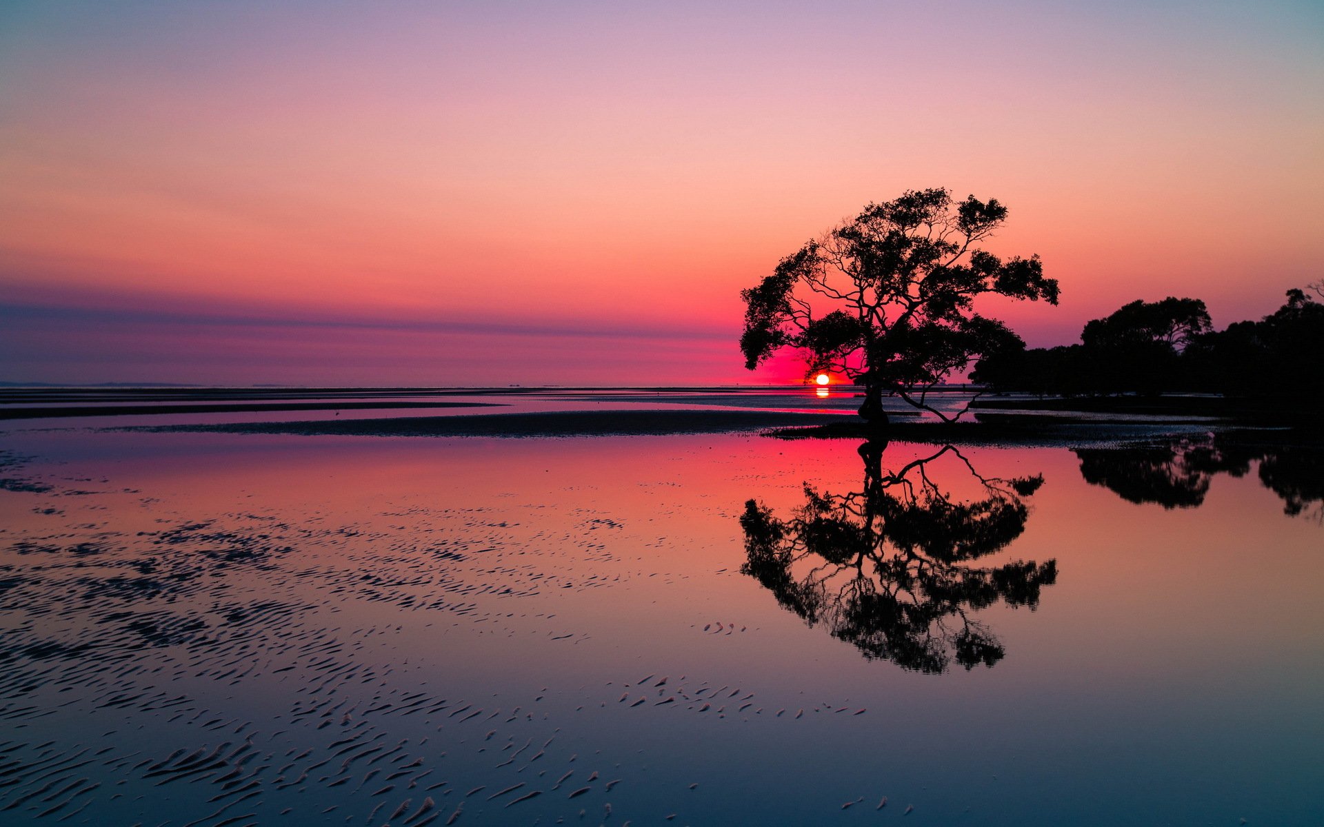 unset lake landscape