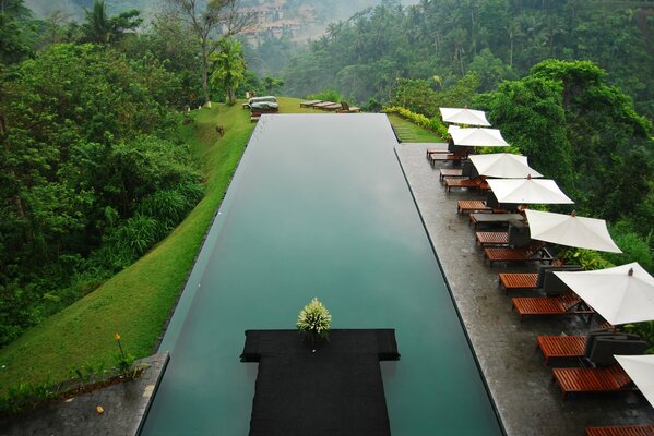 Beruhigende Landschaft von Ayung River auf Bali