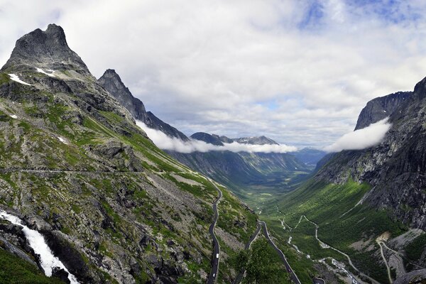 Scenic mountains in Vestland, Norway