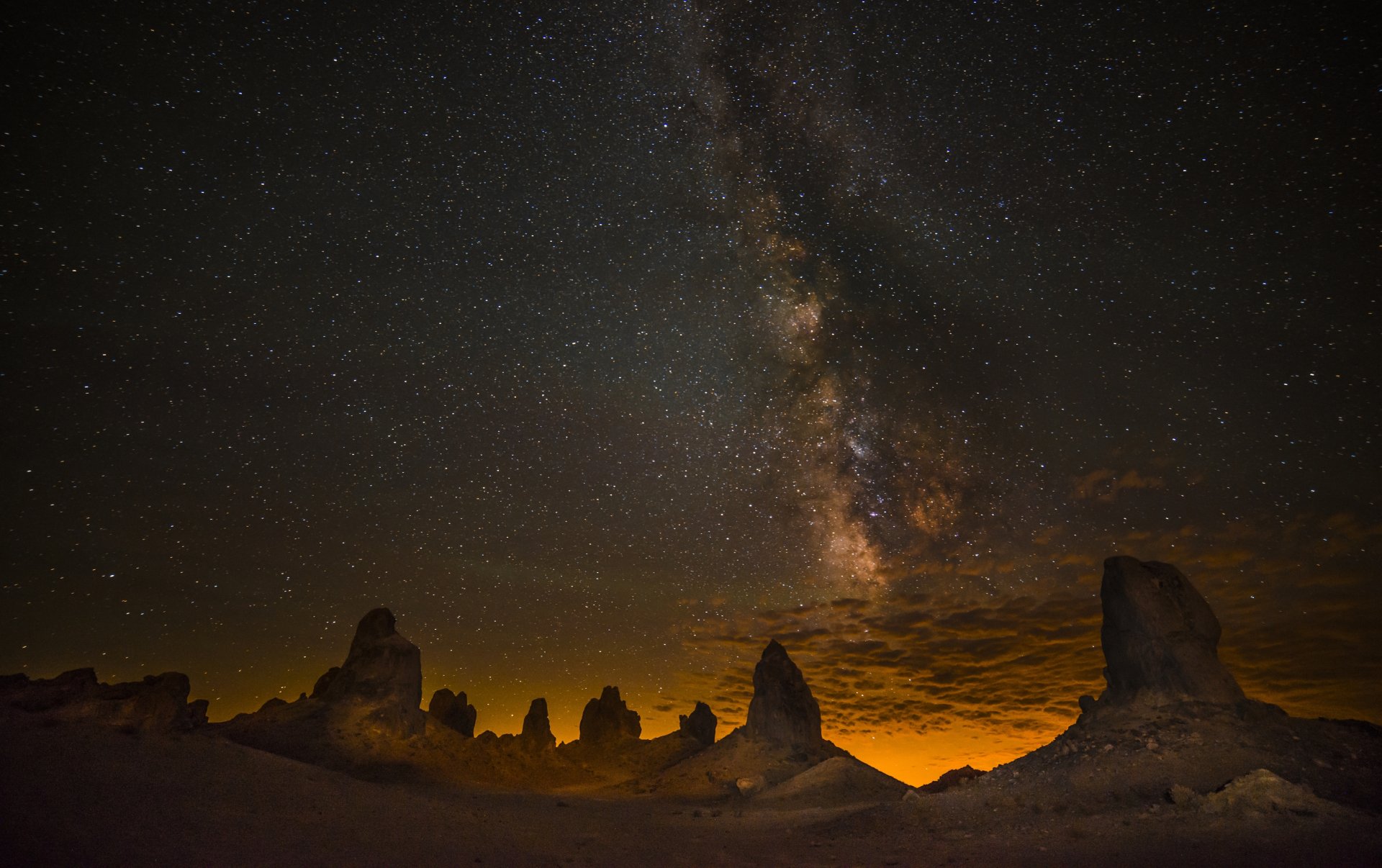 trona калифорния usа пустыня скалы ночь небо звезды млечный путь