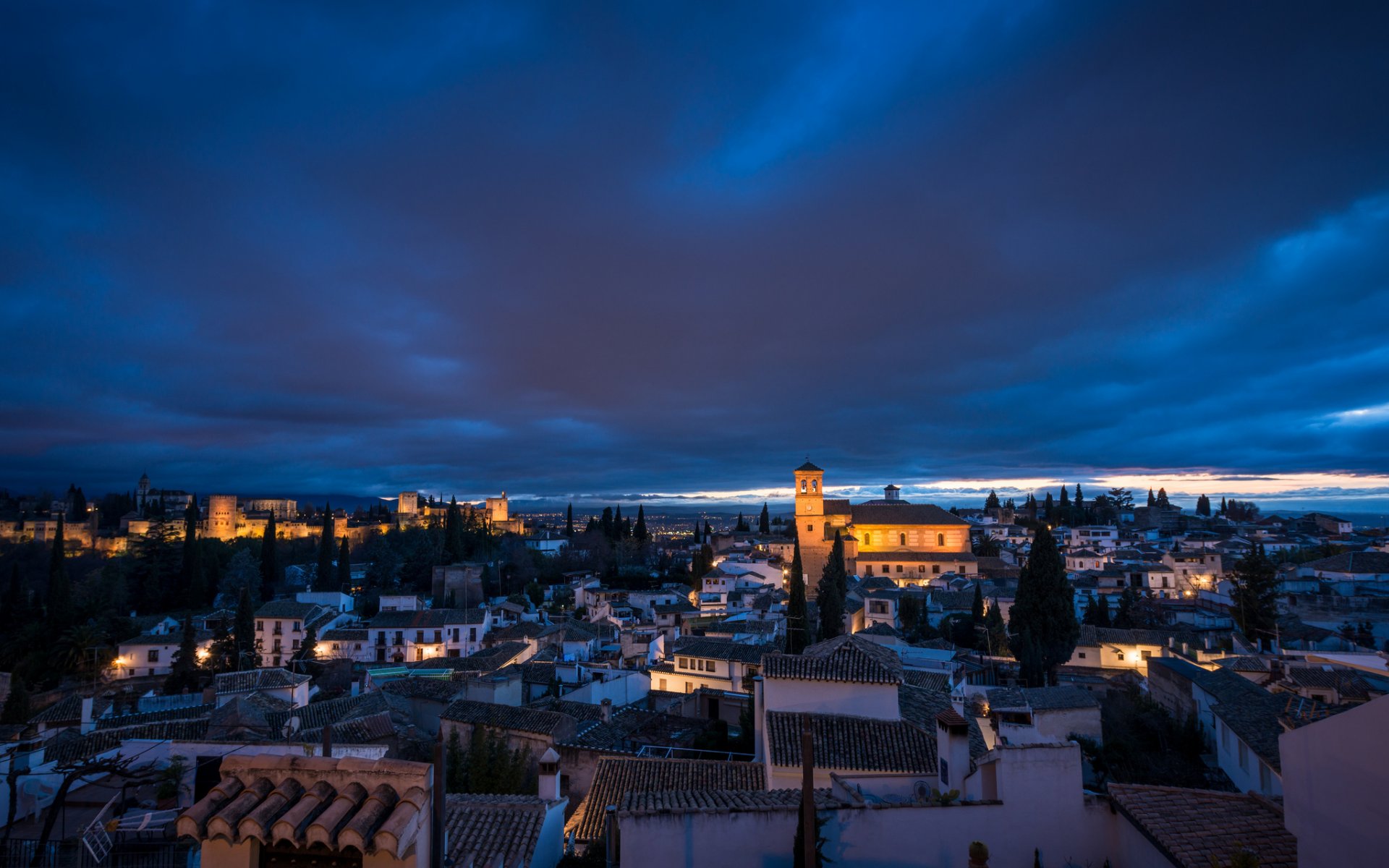 españa granada provincia arquitectura iluminación iluminación noche azul cielo nubes