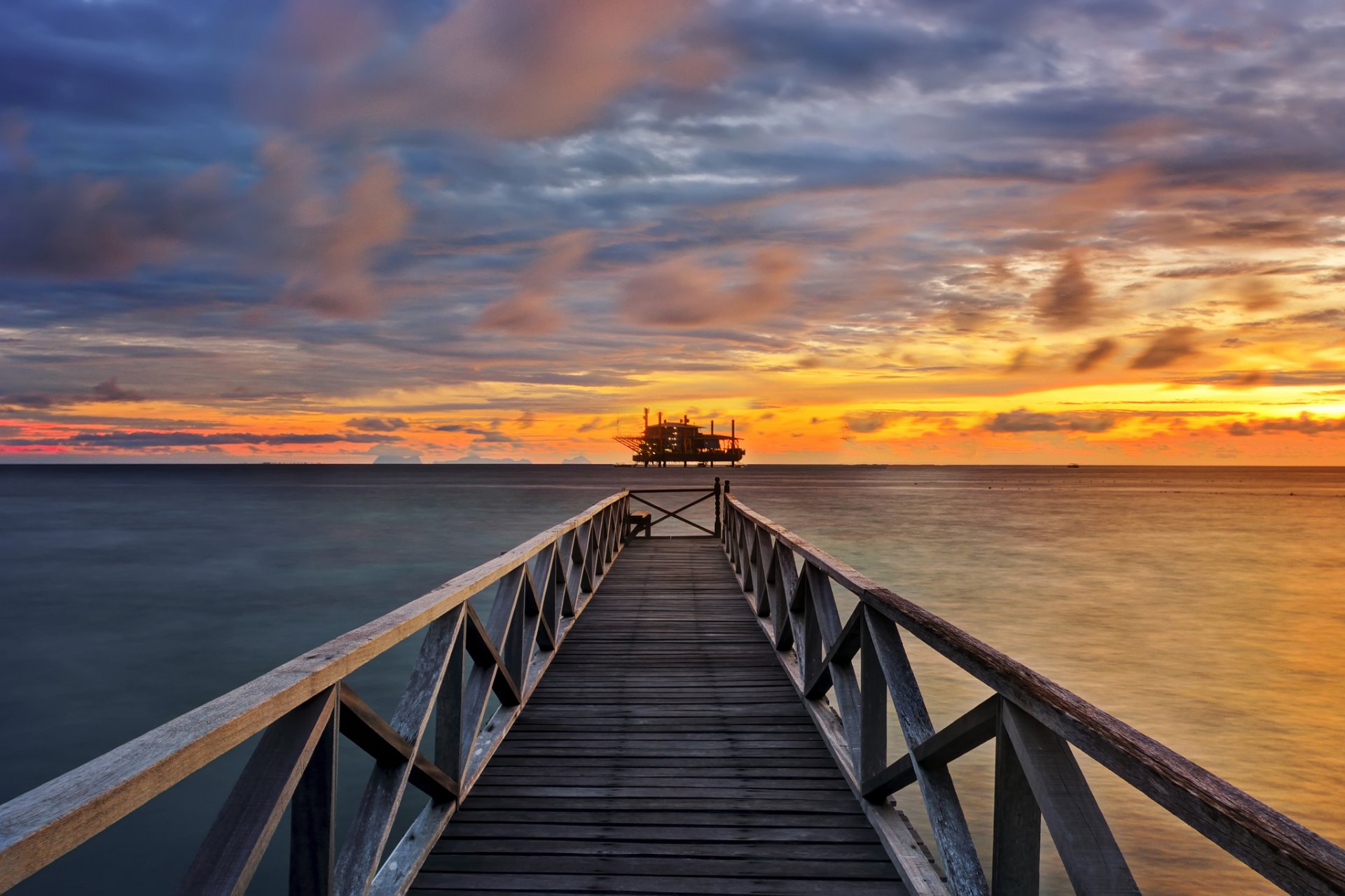 ea pier platform sunset clouds cloud