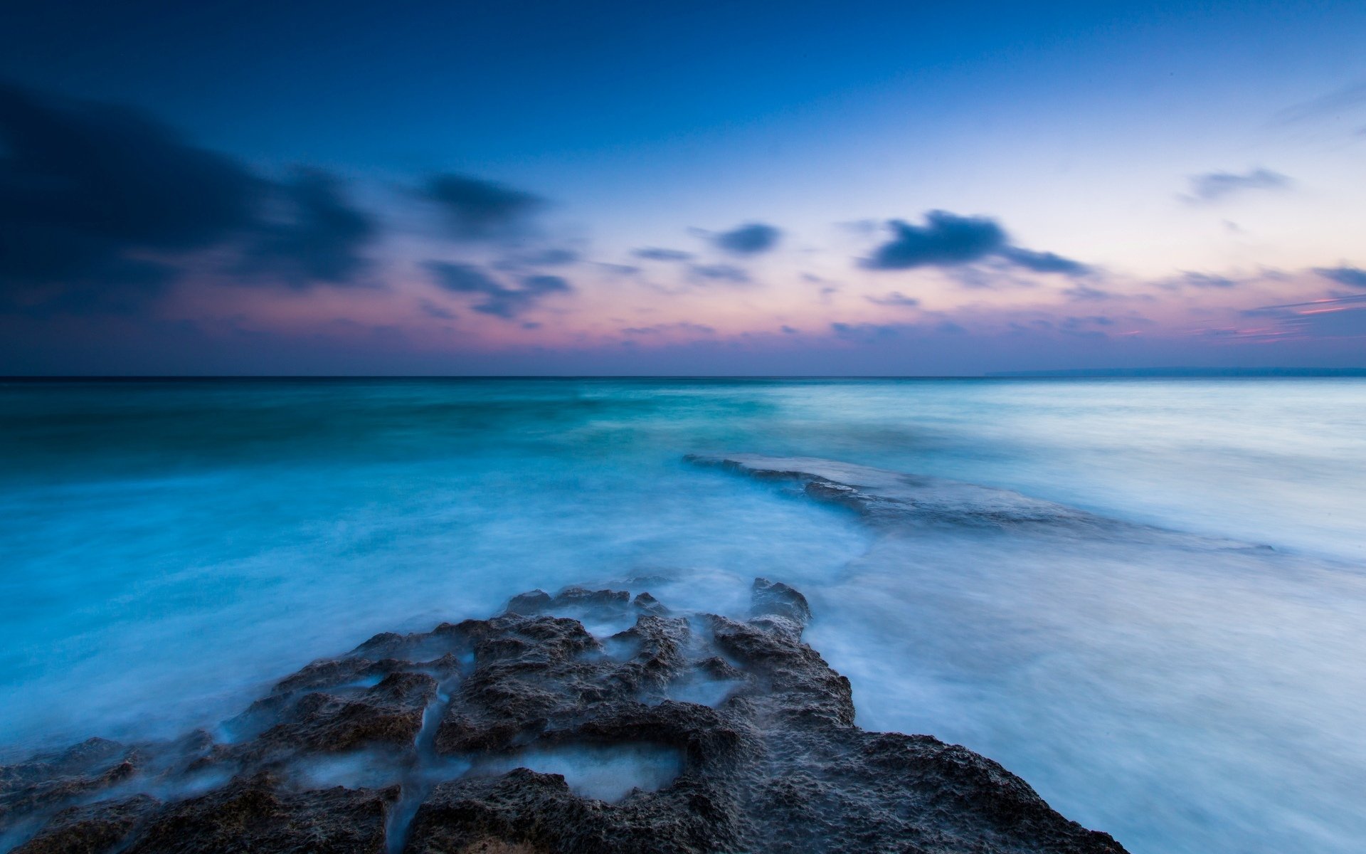 paesaggio mare fiume acqua oceano orizzonte cielo nuvole blu sfondo carta da parati widescreen schermo intero widescreen widescreen