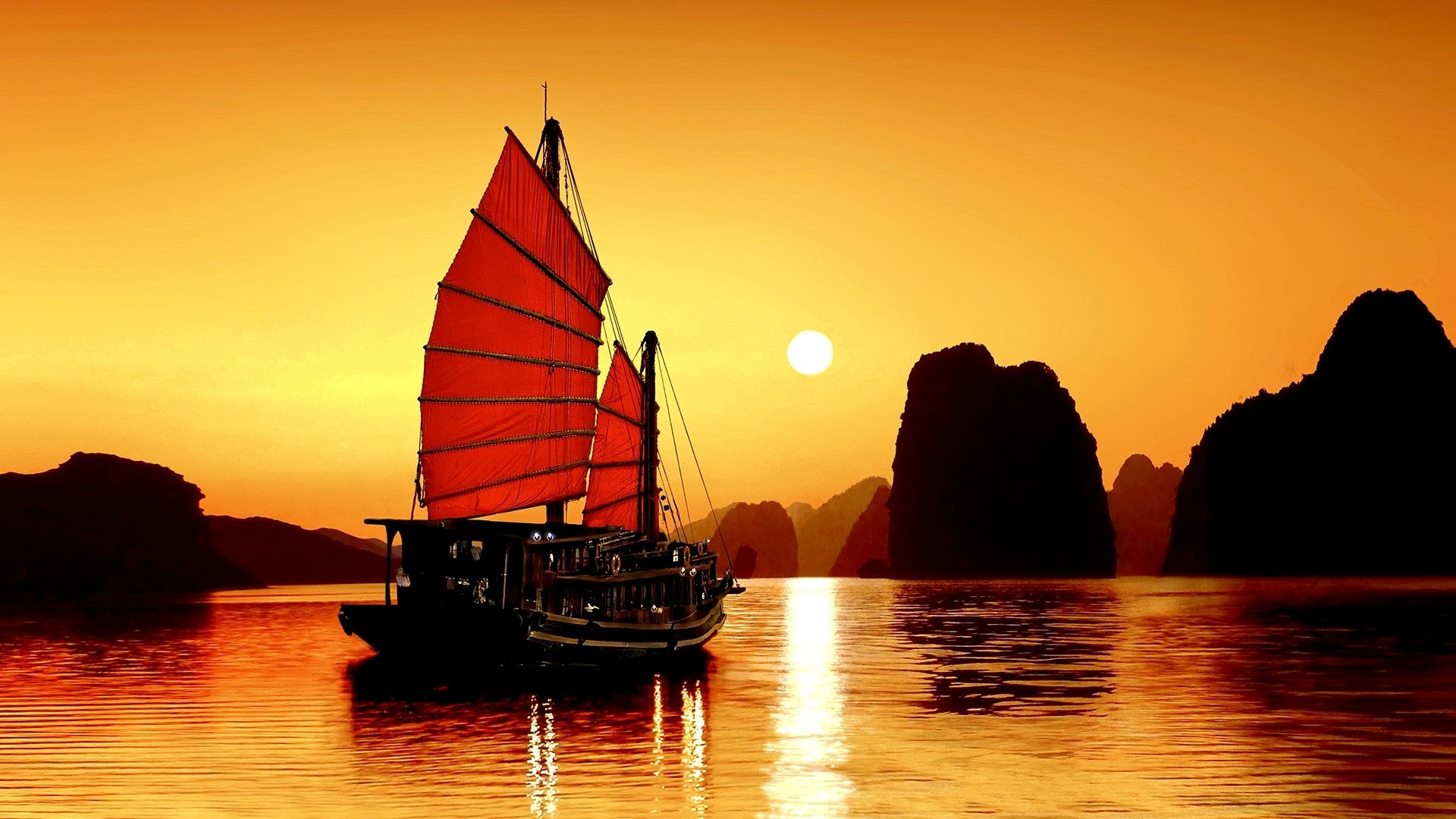 abend ozean jonca ha long bay vietnam