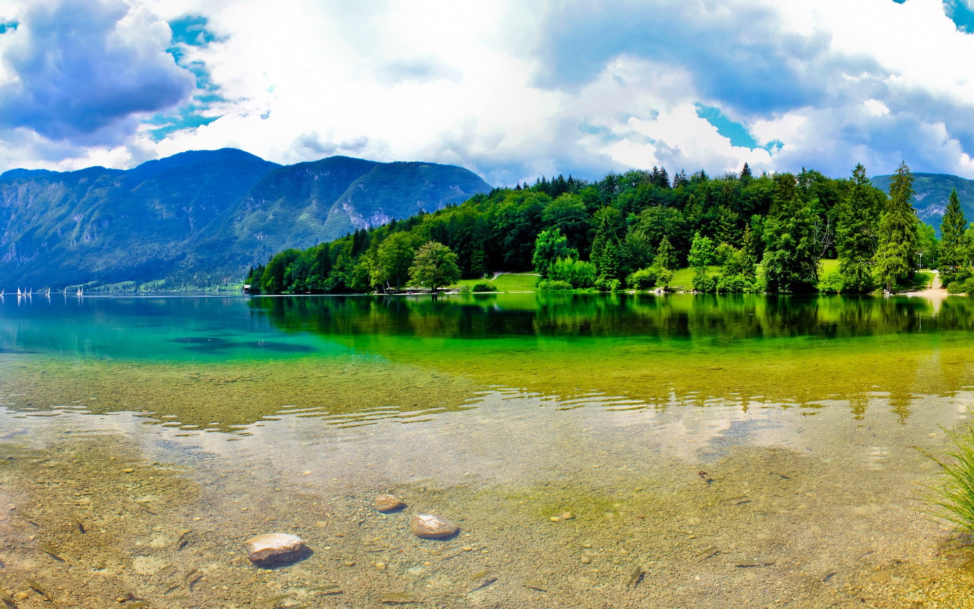 slovénie montagnes nature été rivière