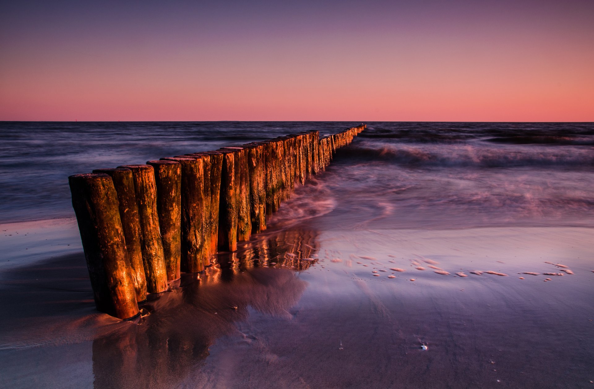 mer vagues plage matin aube