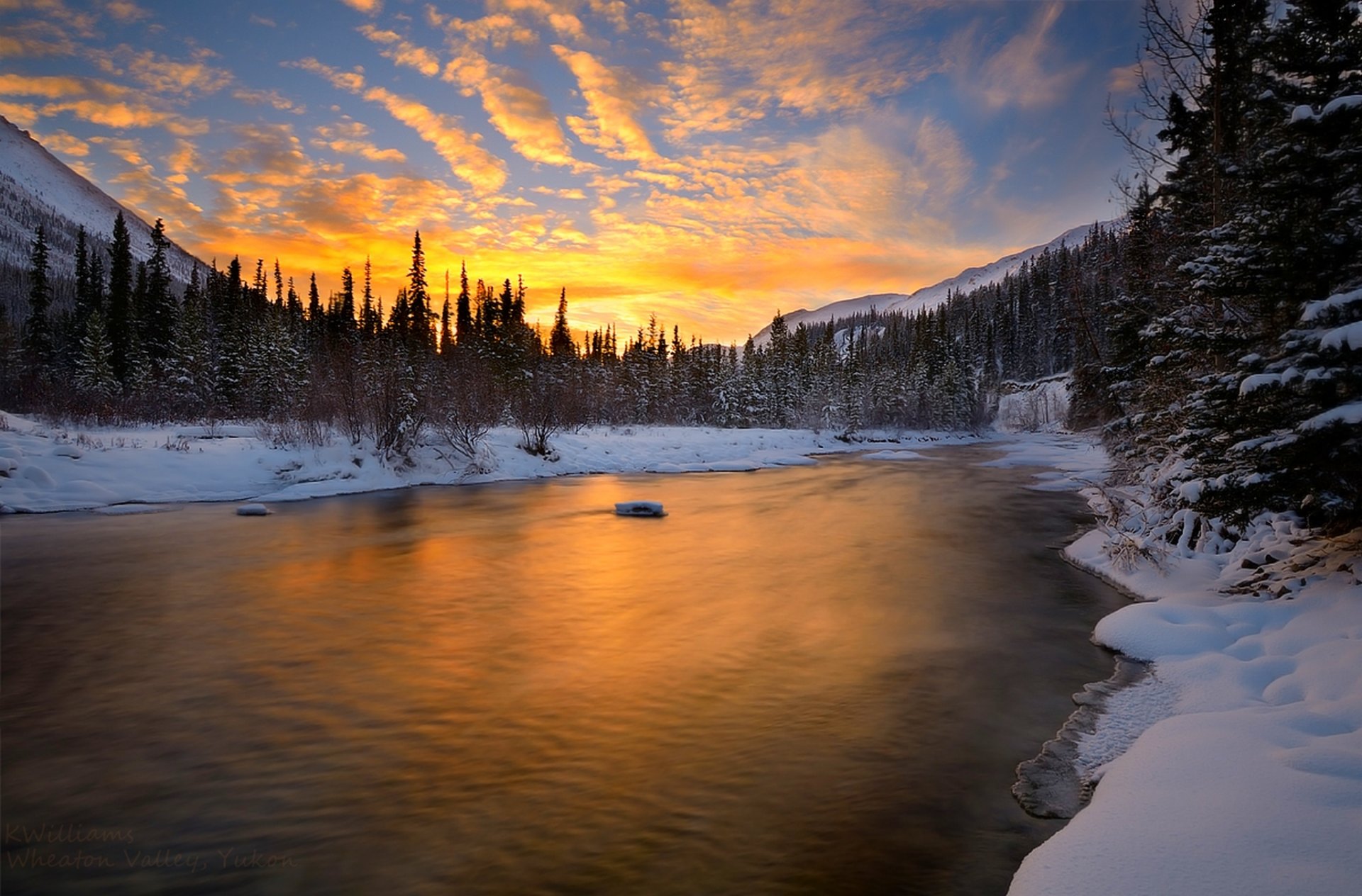 nature hiver coucher de soleil neige rivière ciel nuages blanc paysage hiver soleil blanc sensa nice