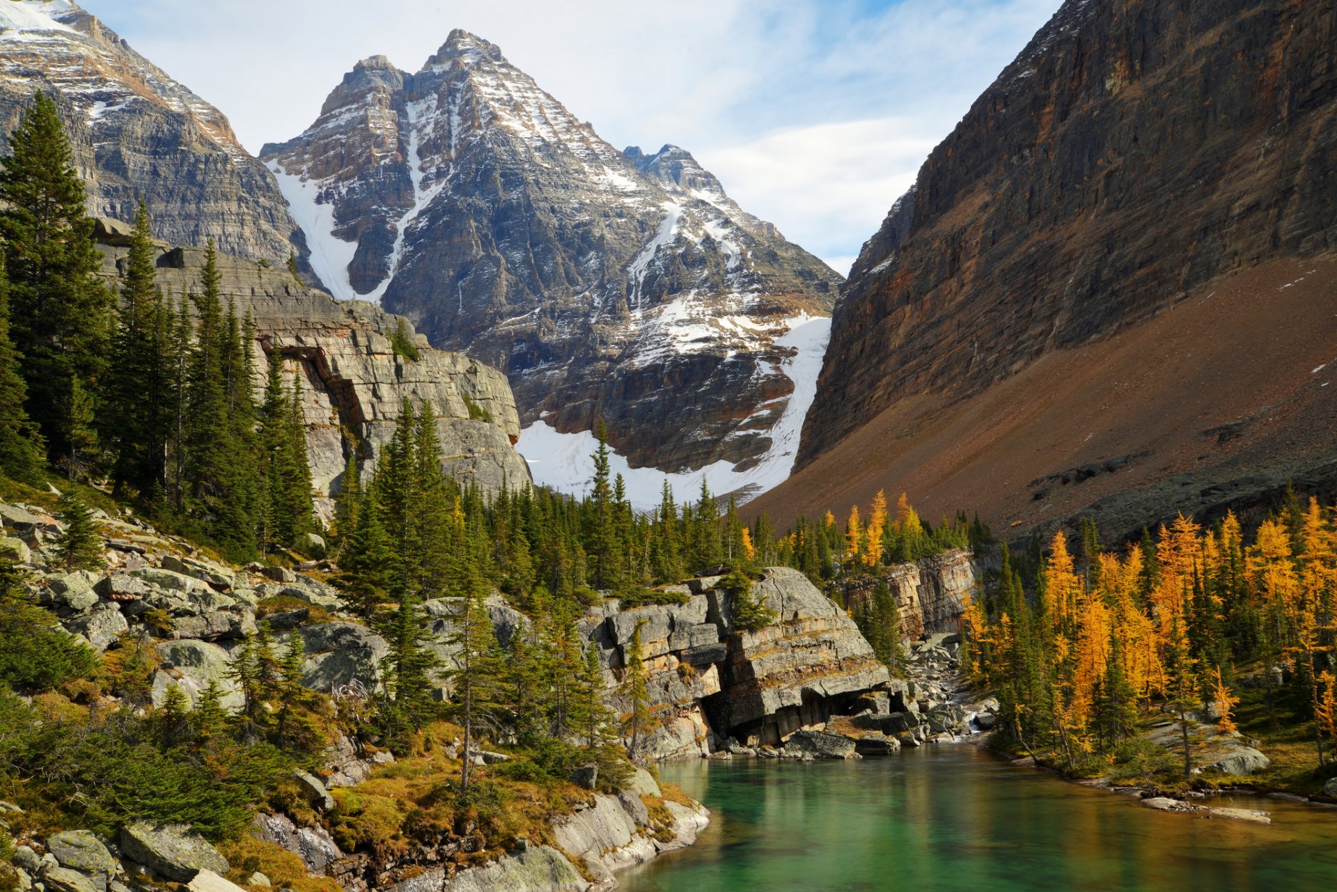 lago o hara parque nacional yoho canadá lago montañas