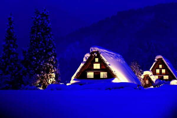 Neon party under a layer of snow