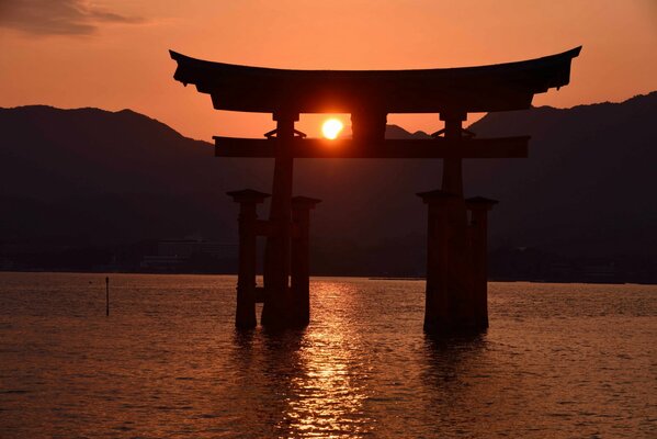 Gates at high tide and a beautiful sunset