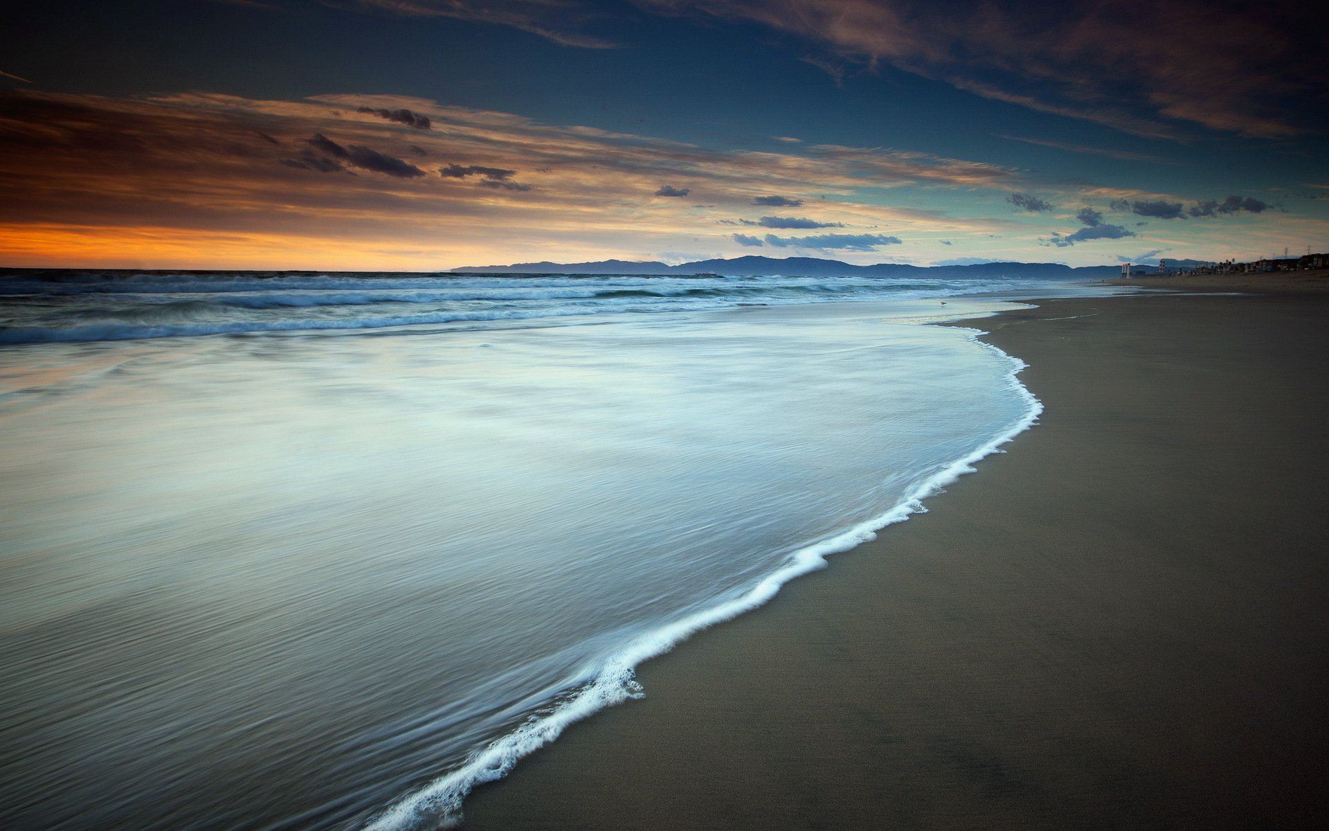 coucher de soleil mer côte vague paysage