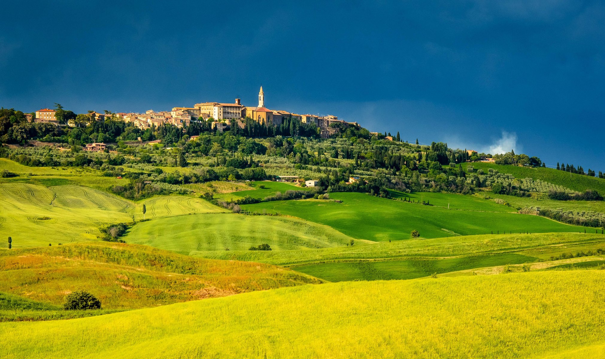 pienza toskana italien felder panorama