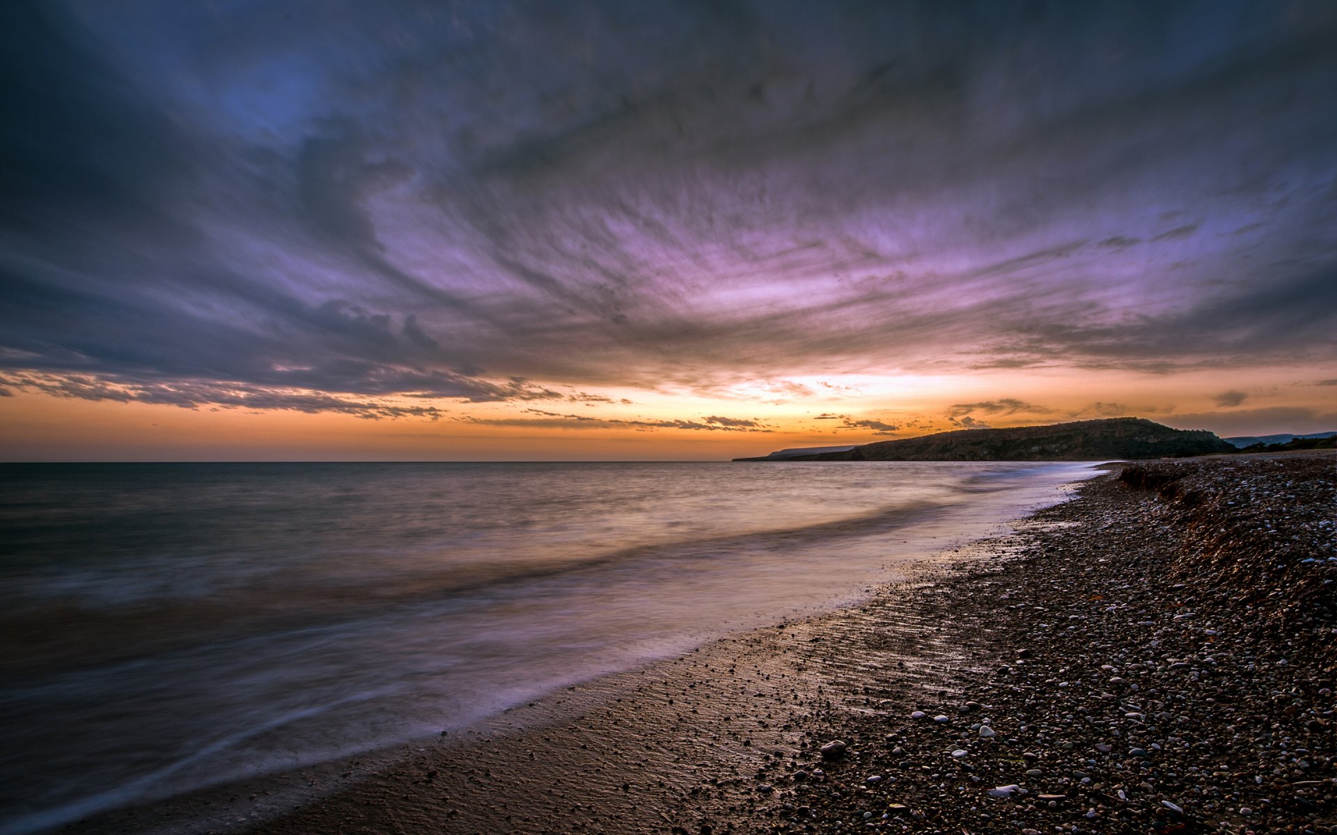 cyprus sunset sky ocean shore beach