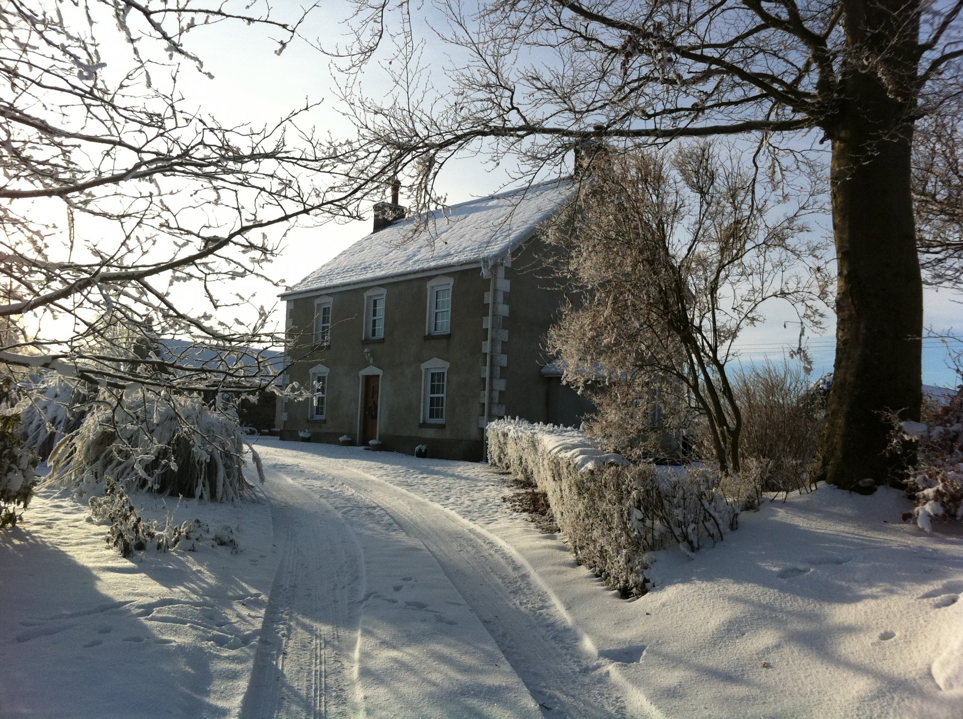 winter straße haus landschaft