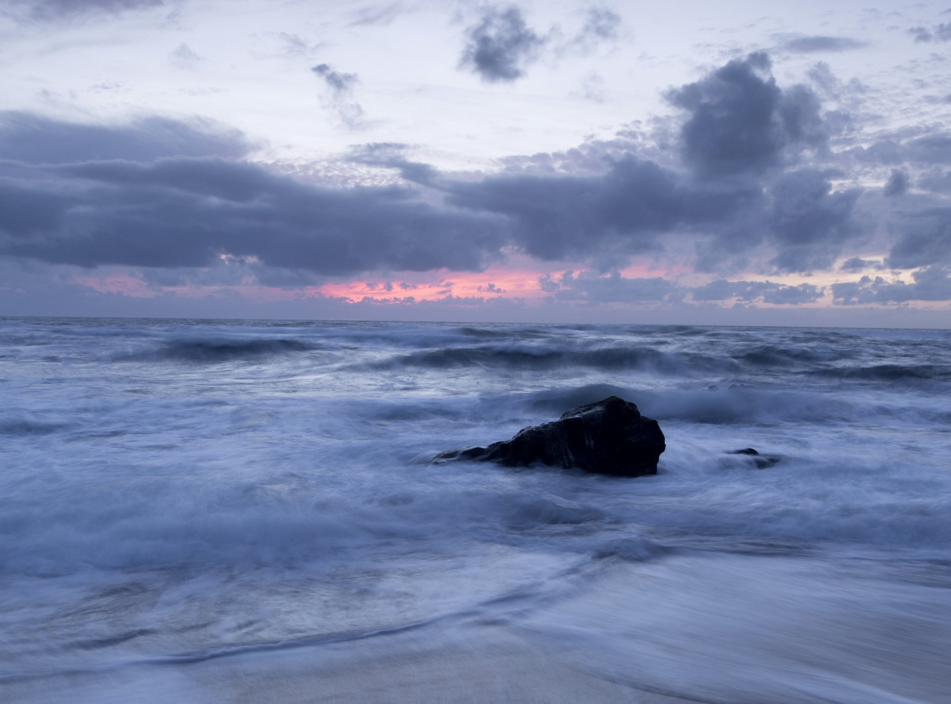 portugal sea beach waves stone night sunset sky cloud