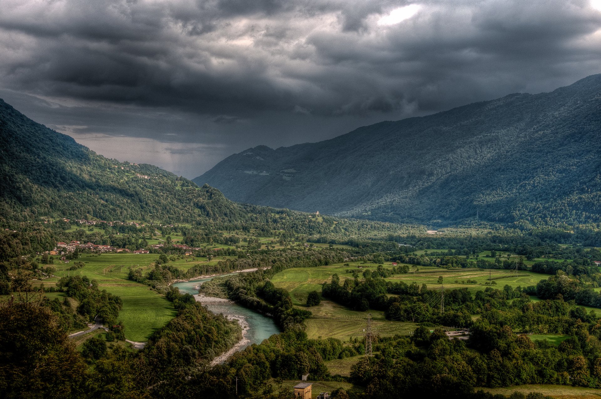 словения кобарид река соча горы лето небо тучи hdr aljaž vidmar рhotography